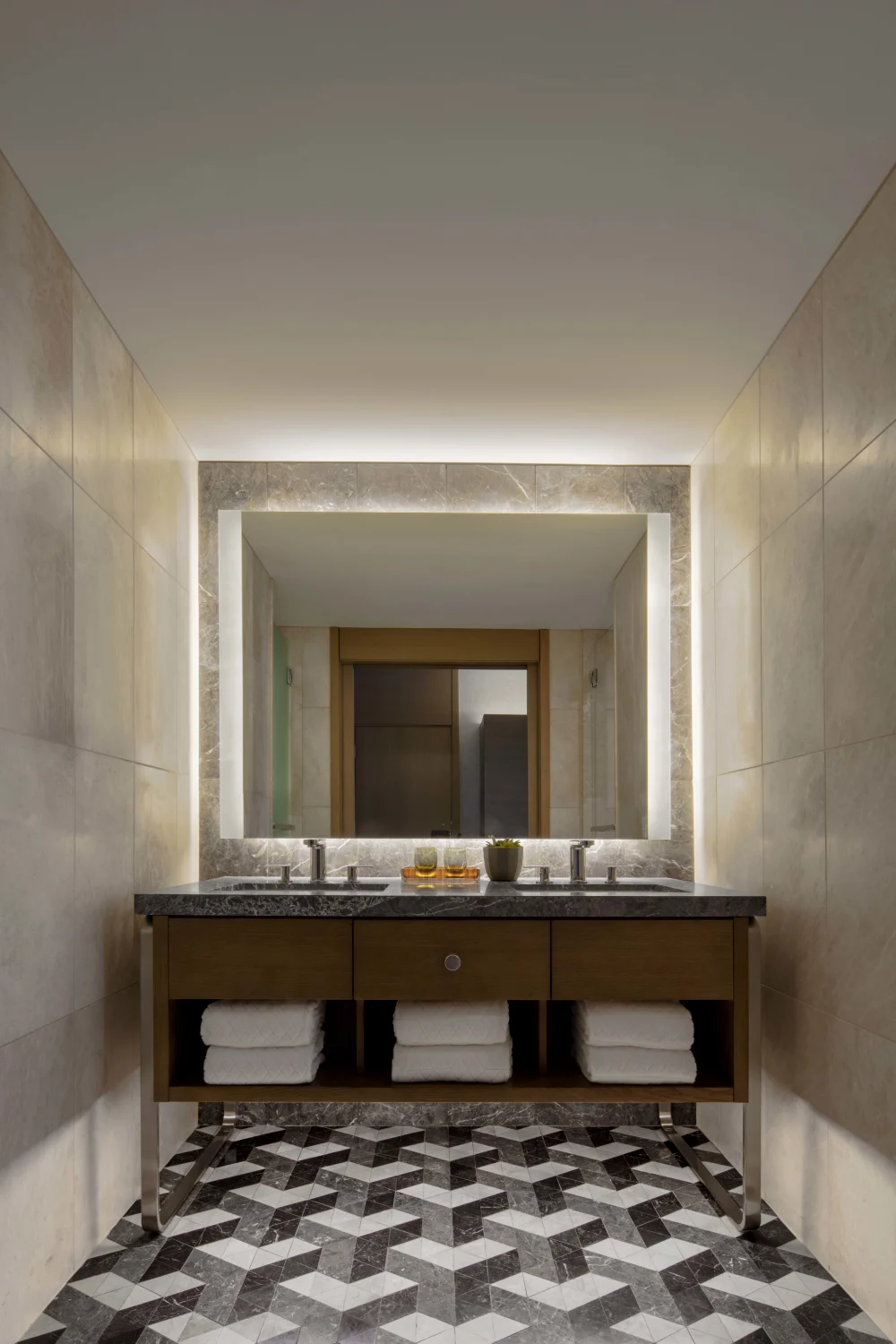 bathroom marble, tile, double sinks