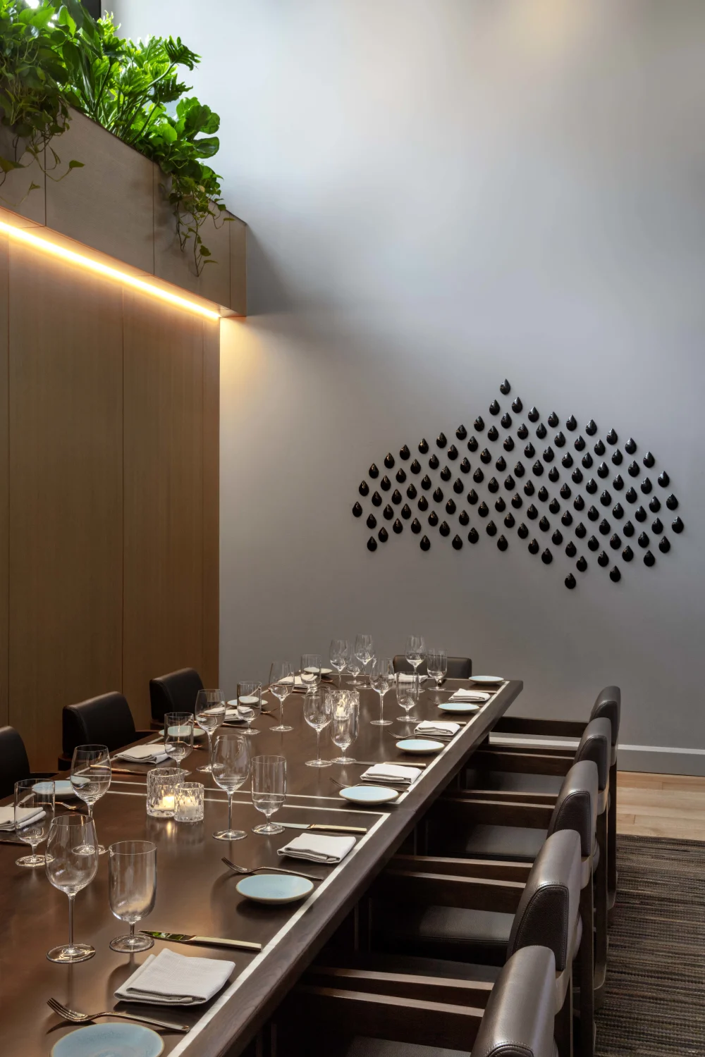 dining table, art, plants, leather