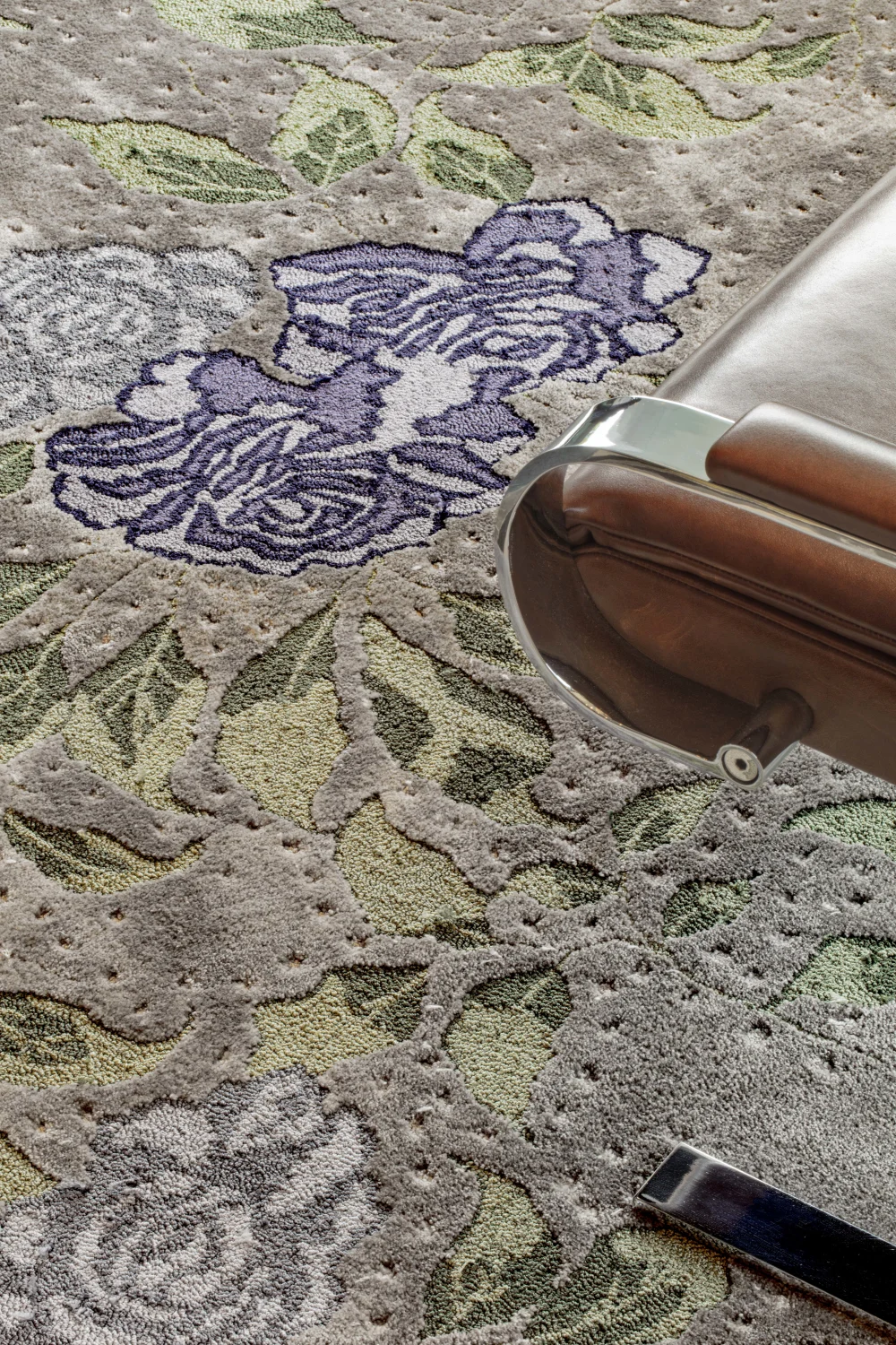carpet, flowers, purple, green