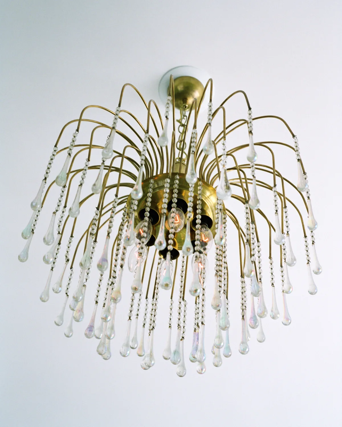 CHANDELIER, glass, gold, bedroom
