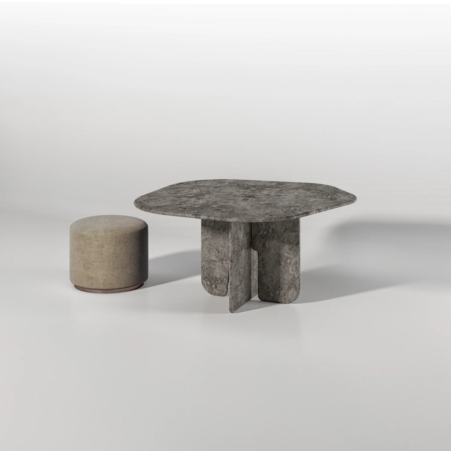 GRAY, TERRAZO, COFFEE, POOF