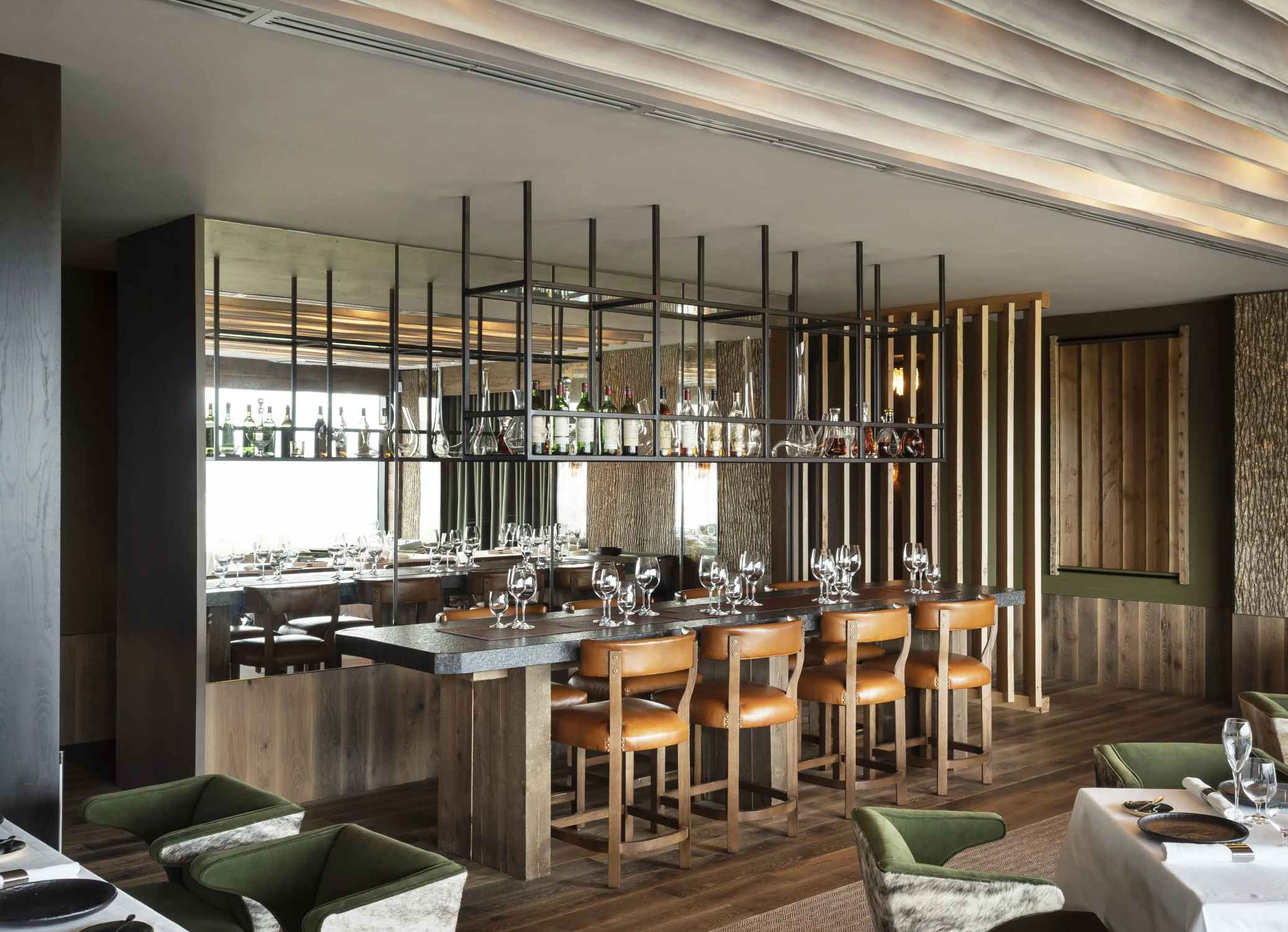 bar, leather, stools, counter