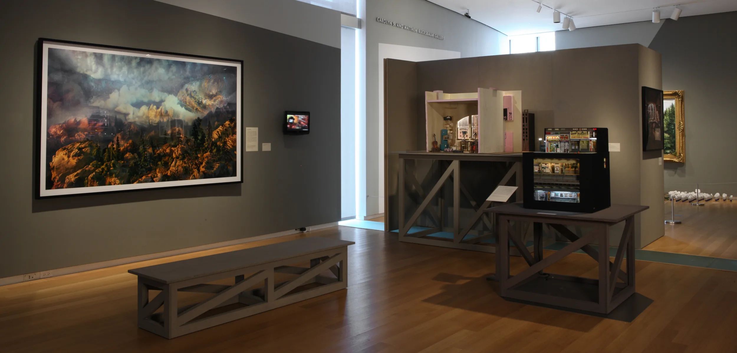 bench, photographs, models, gallery