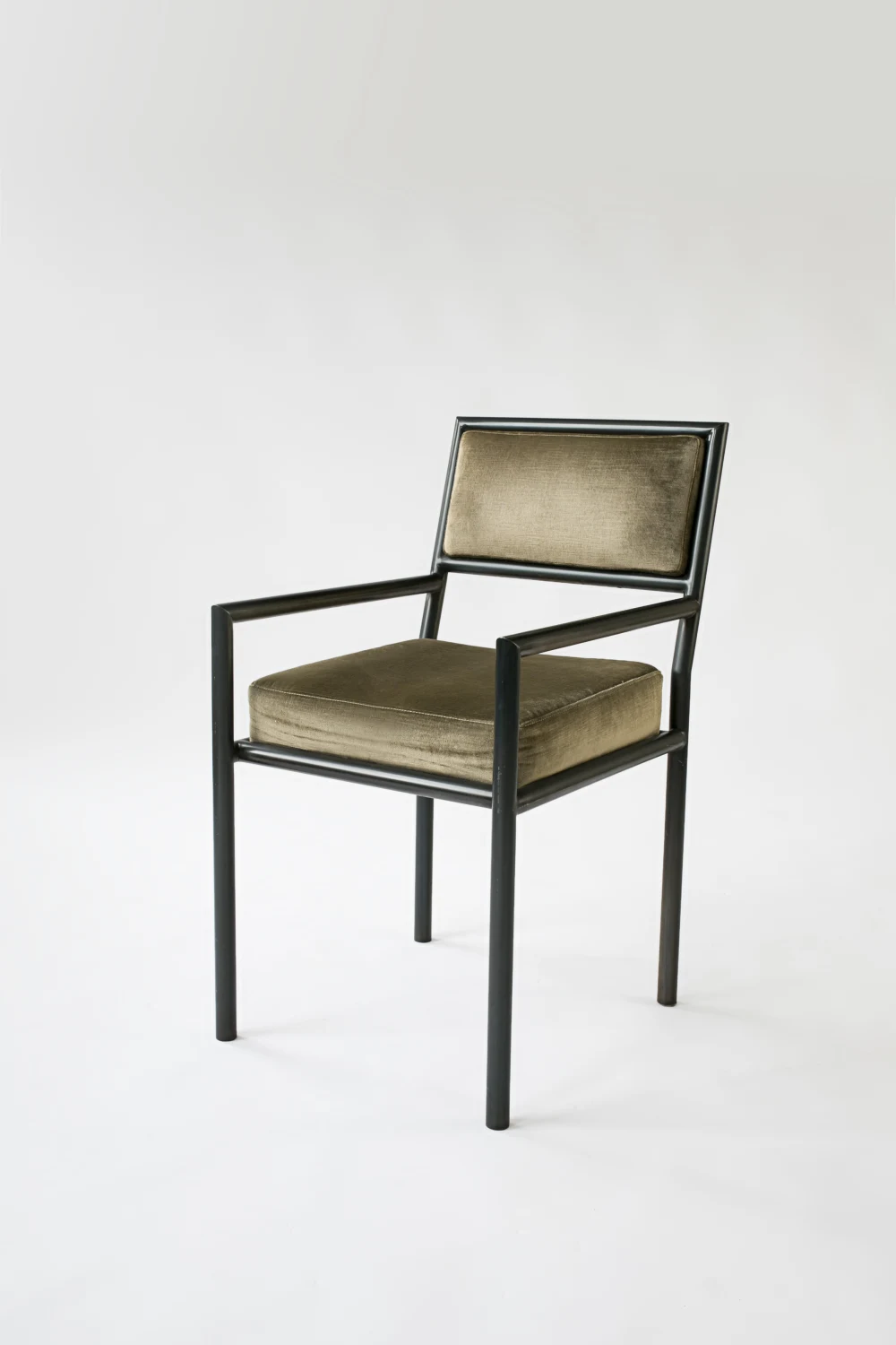 BEIGE, CUSHION, VELVET, ARMCHAIR