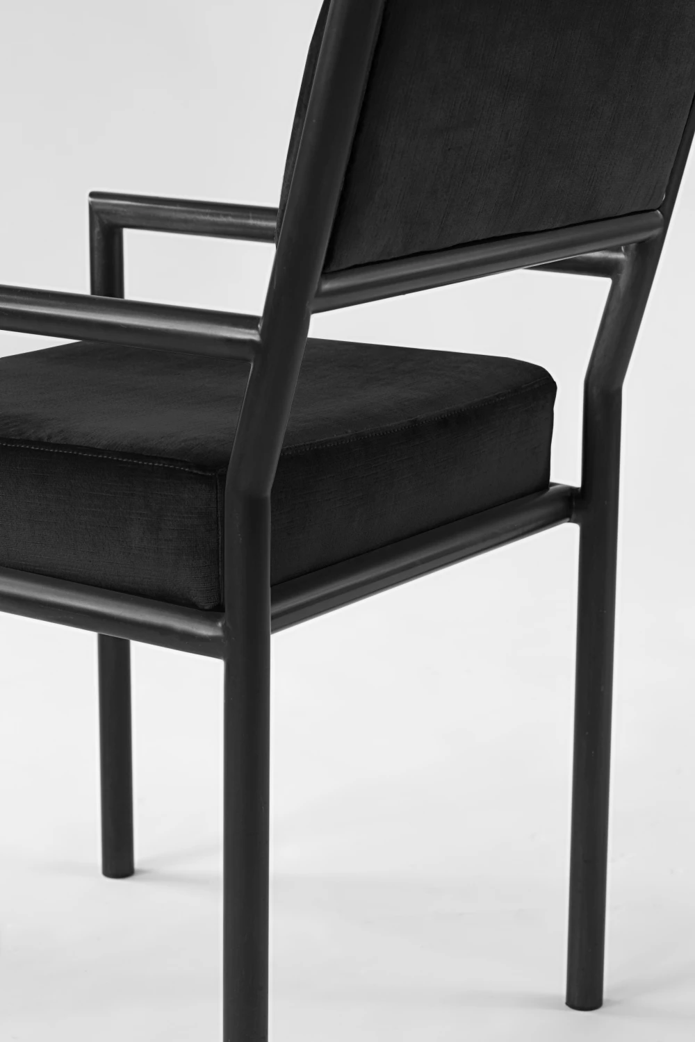 arm chair, cushion, black, fabric,