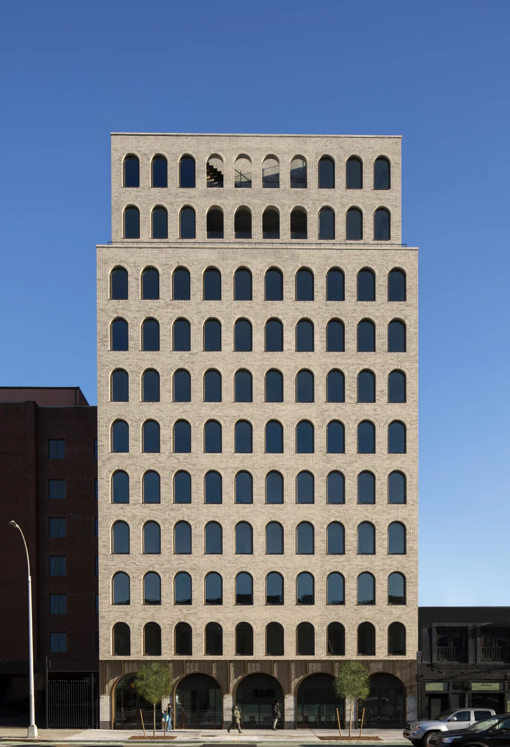 exterior, windows, arches, street view