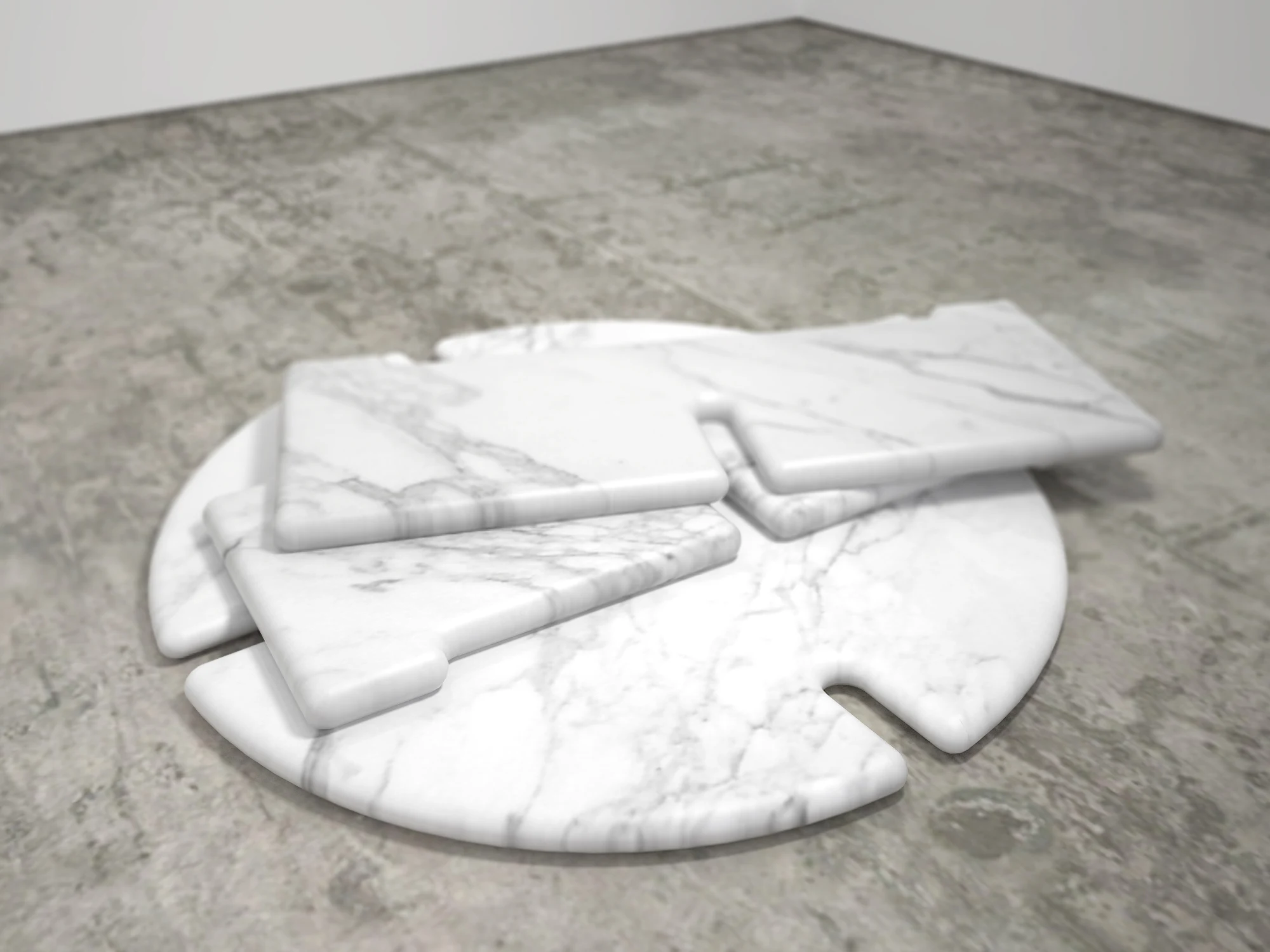 coffee table, white, marble, pieces