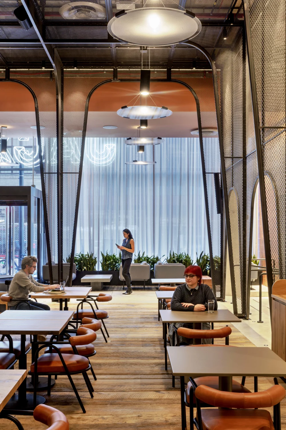 tables, metal, arches, leather, wood