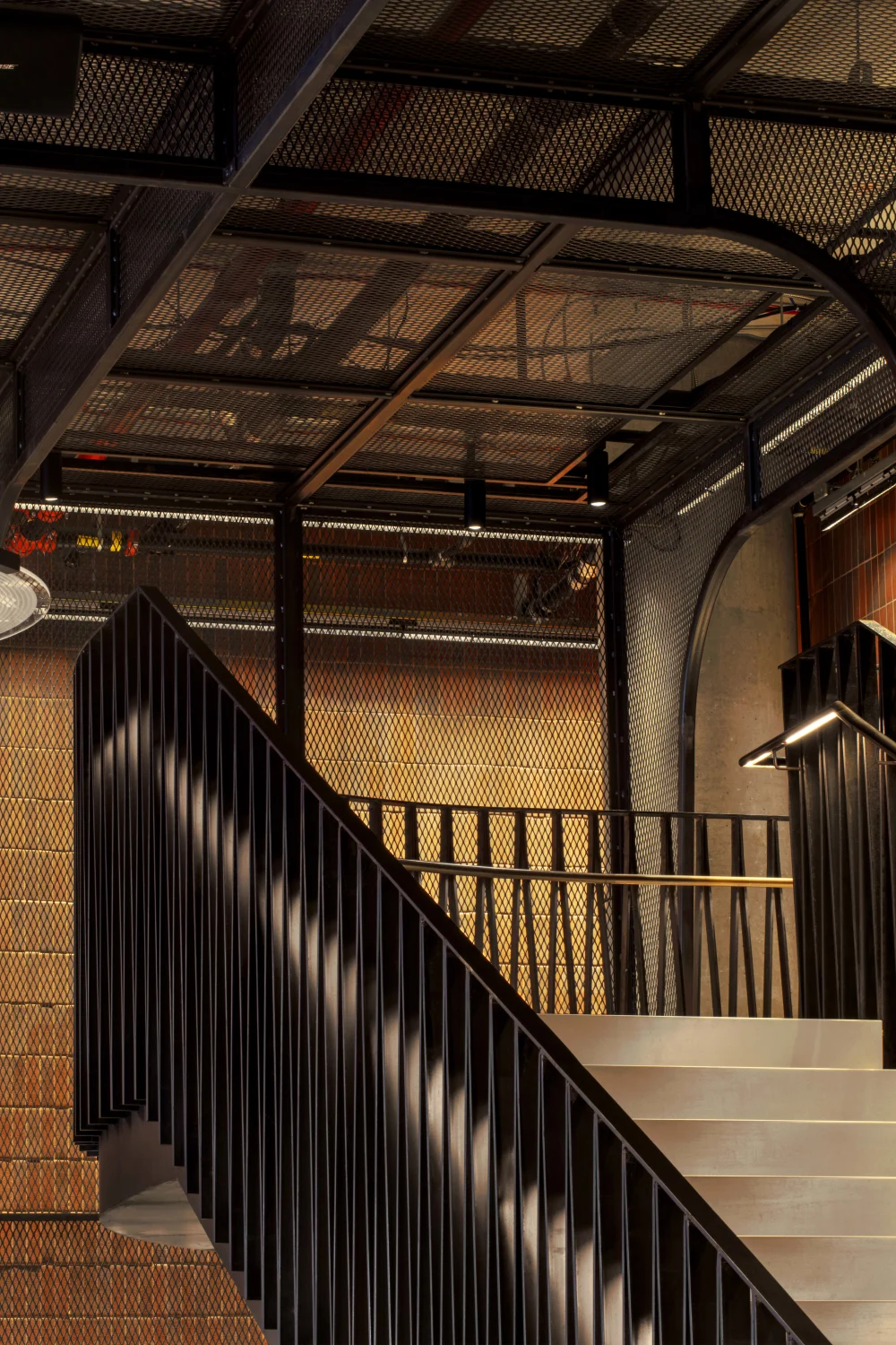 stair, metal, black, railing
