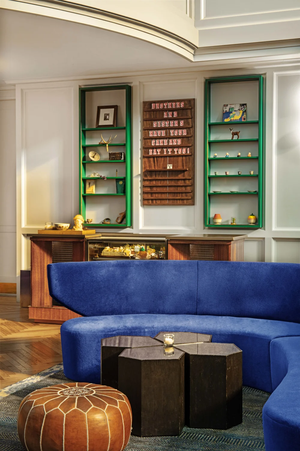 Couch, Pouf, Coffee Table