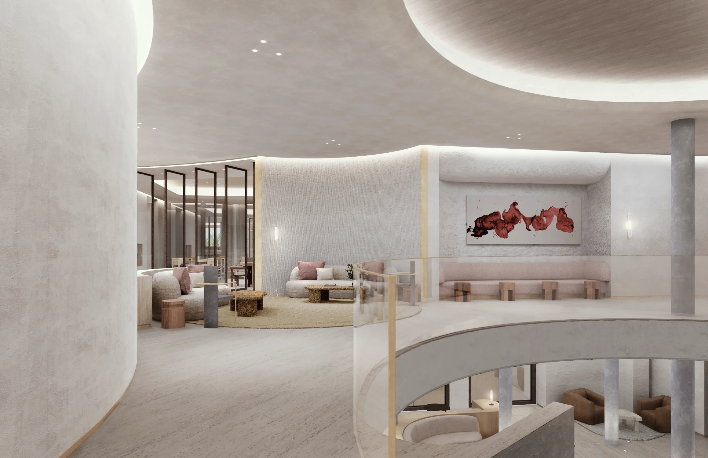 hotel, terrasse, glass railing, seating areas