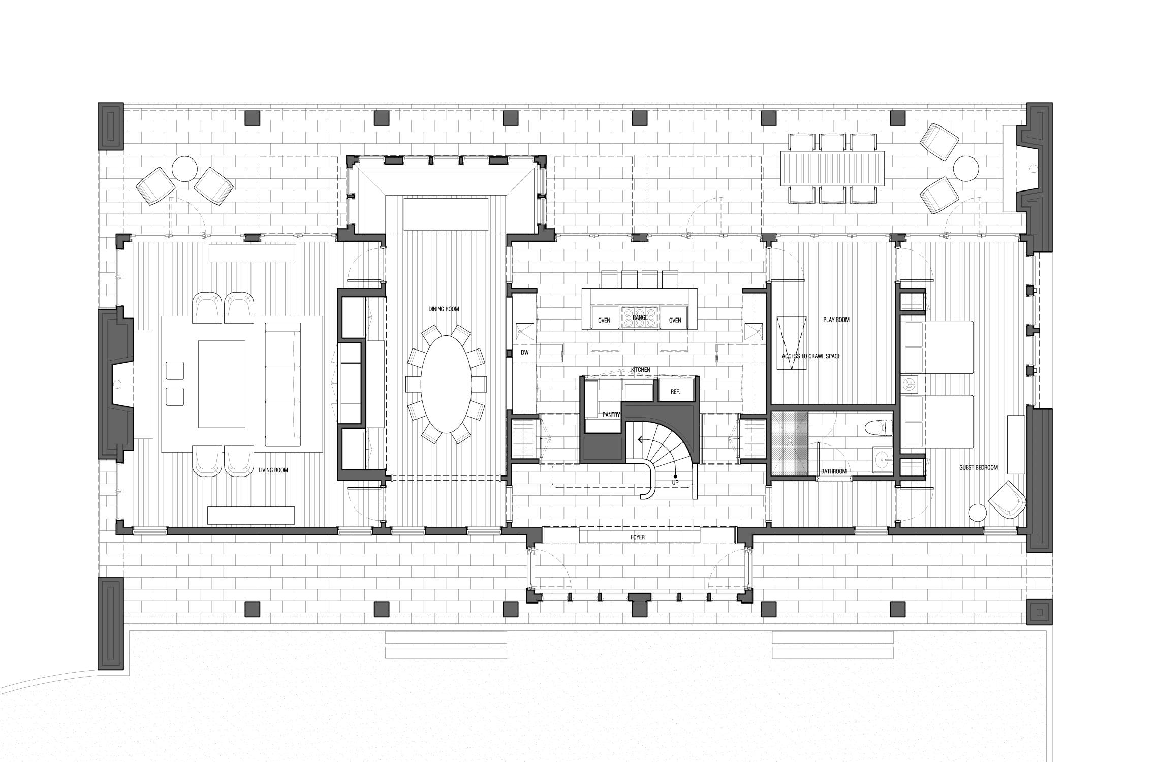 white lake house plan floor 1