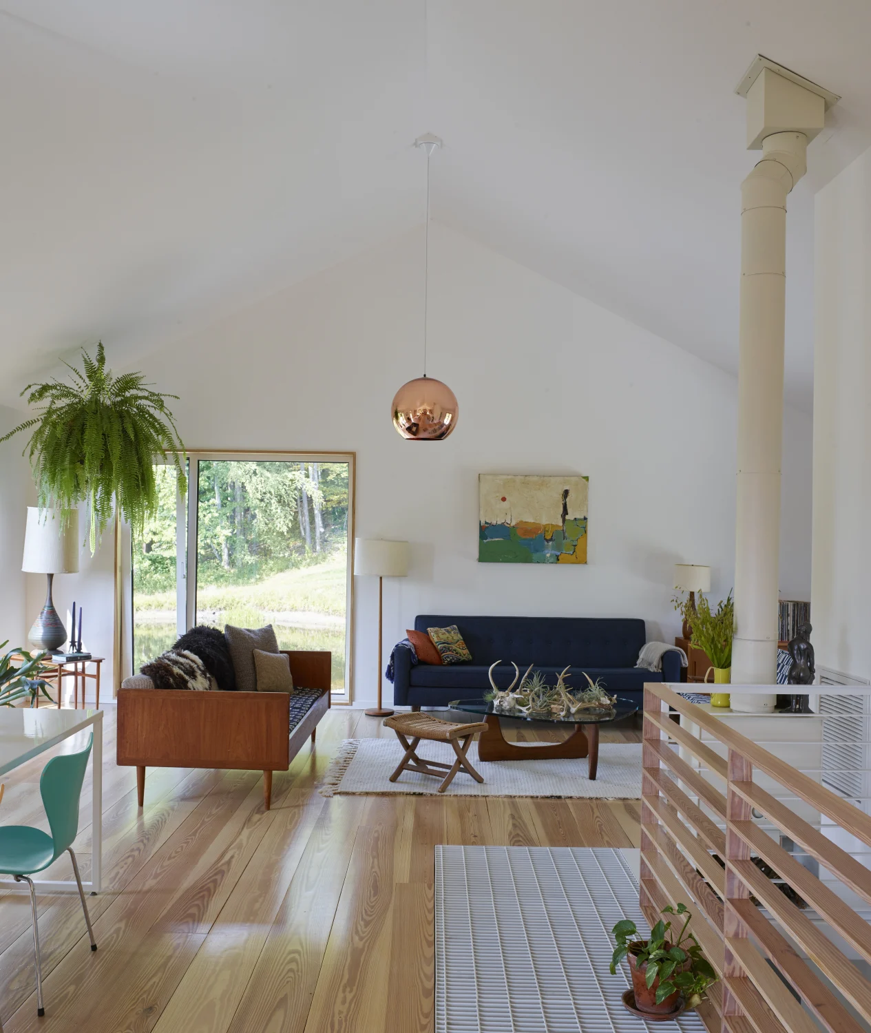 living room, overlook house, playful, white, art