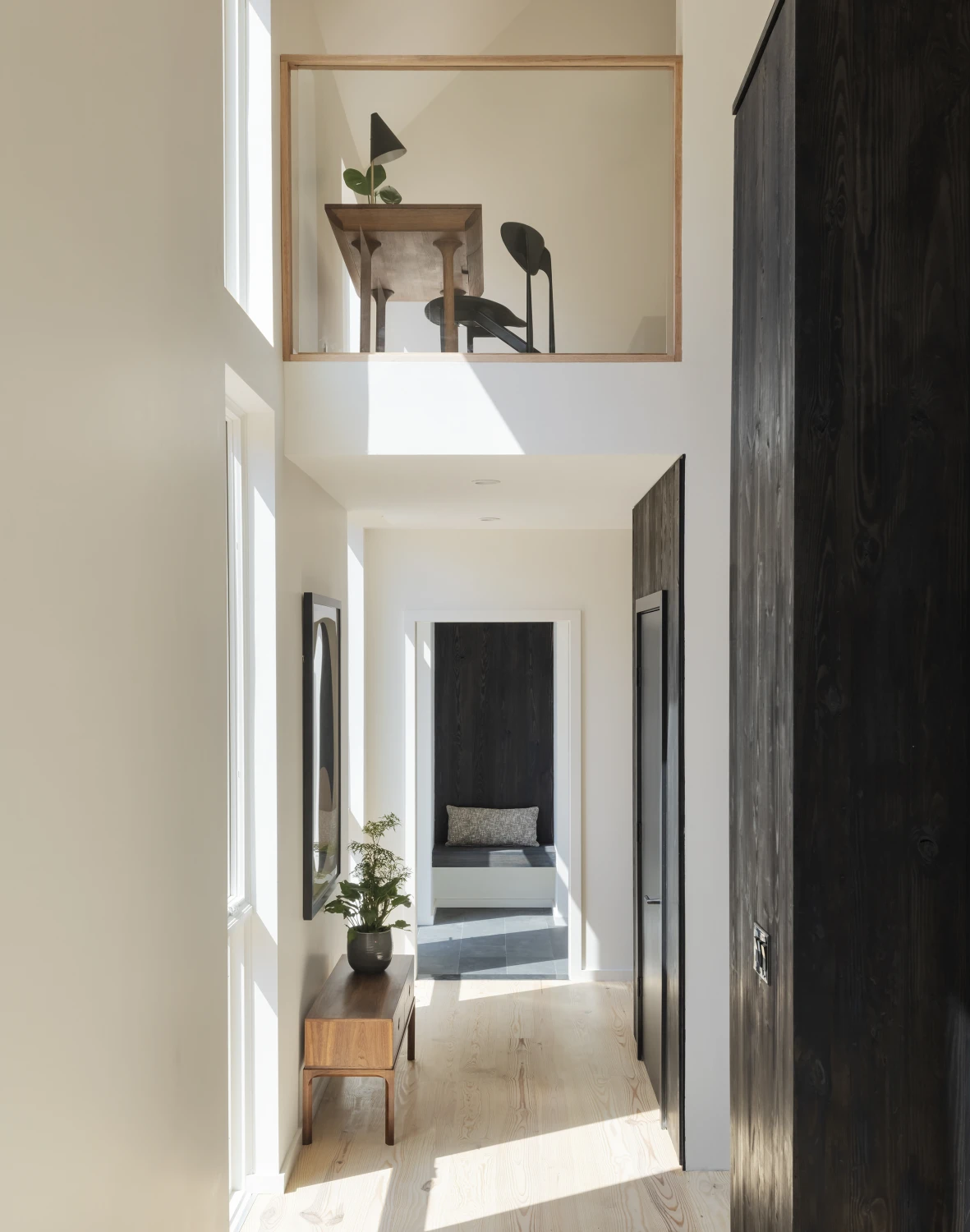 hallway, light, white