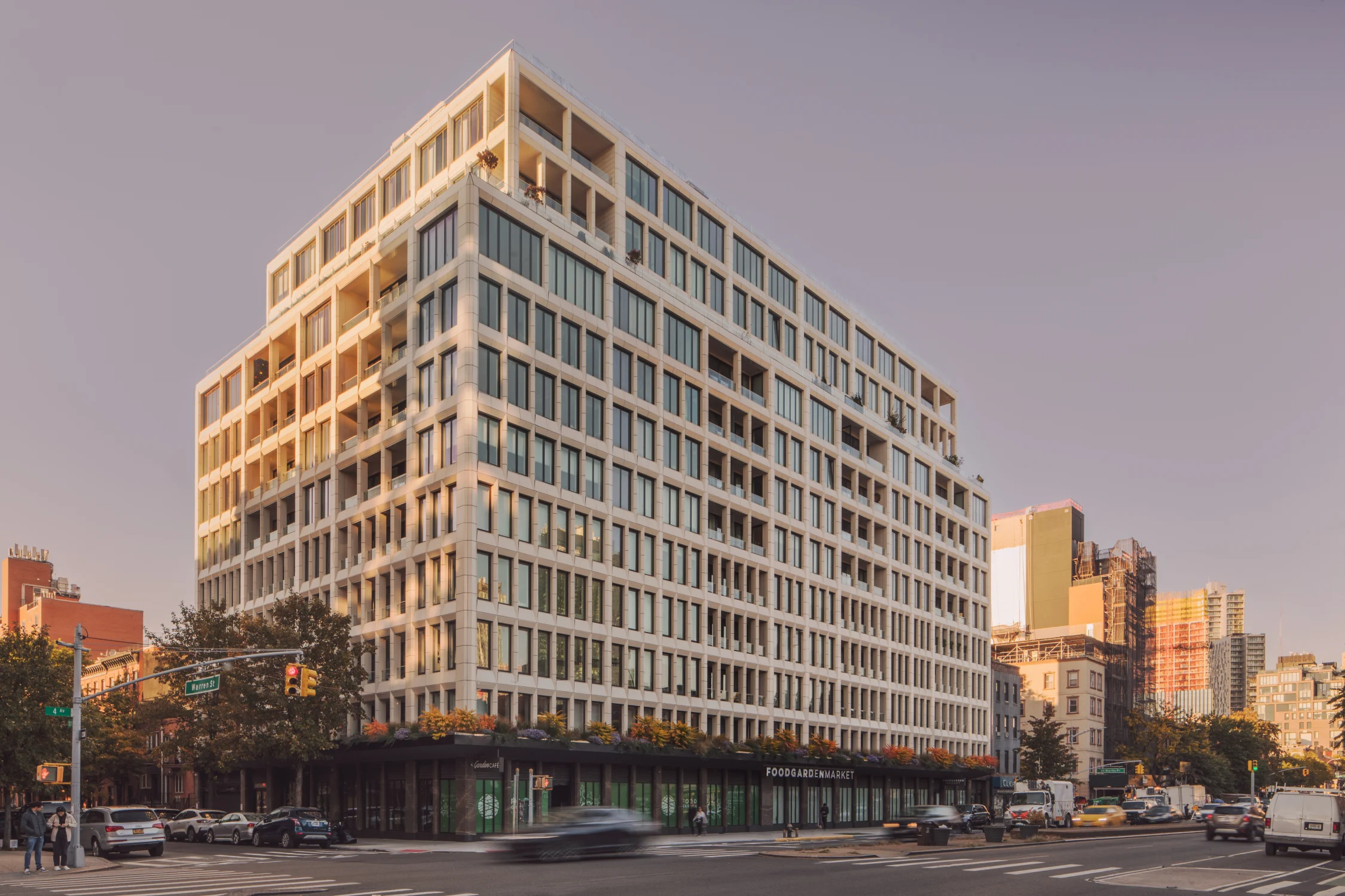 exterior, apartment building, street view, terra cotta, condos