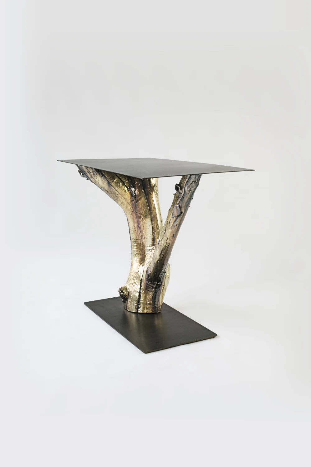 BRASS, STEEL, TREE, PLATED, TABLE