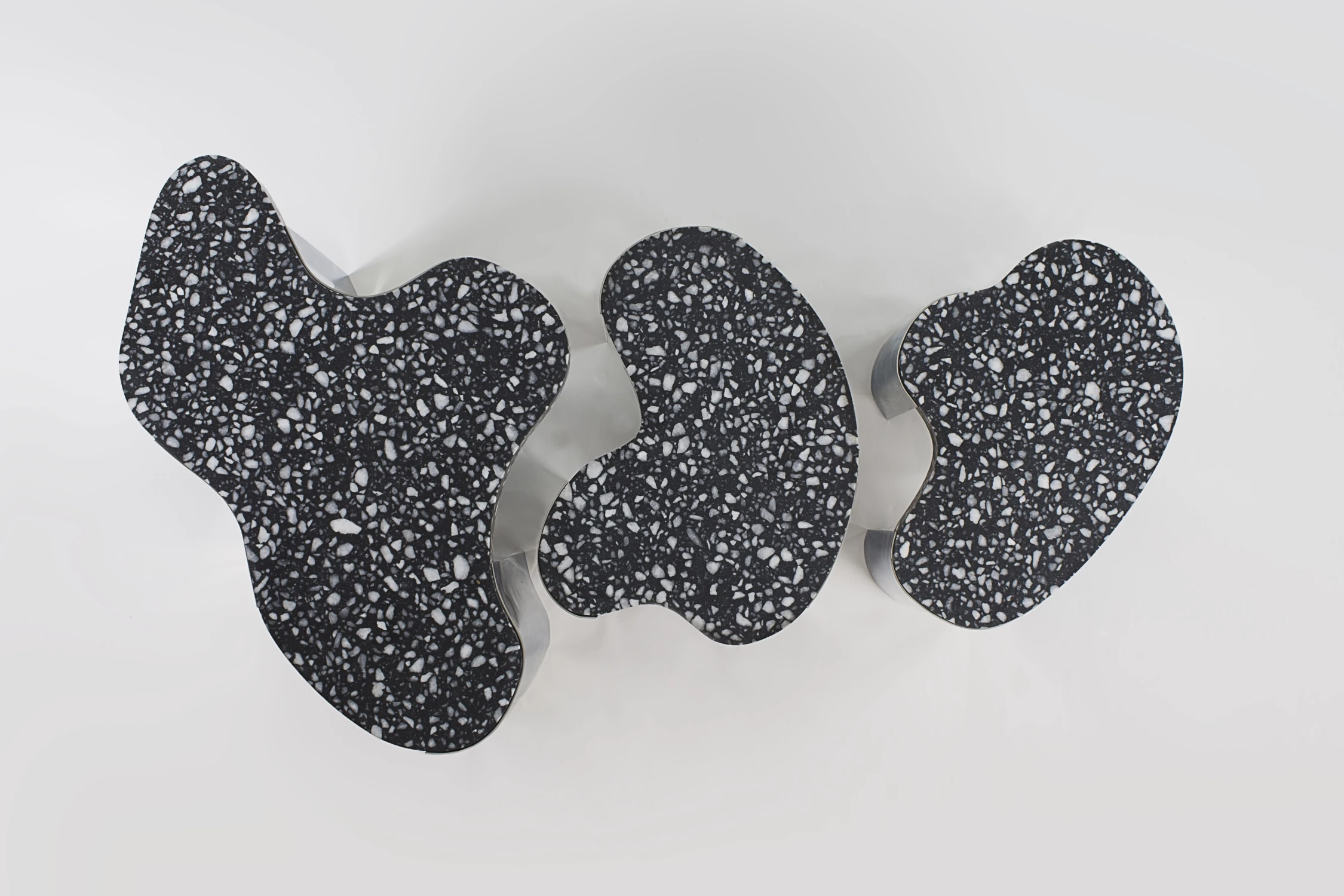 TABLE, TOP, TERRAZZO, ORGANIC, METAL, POLISHED