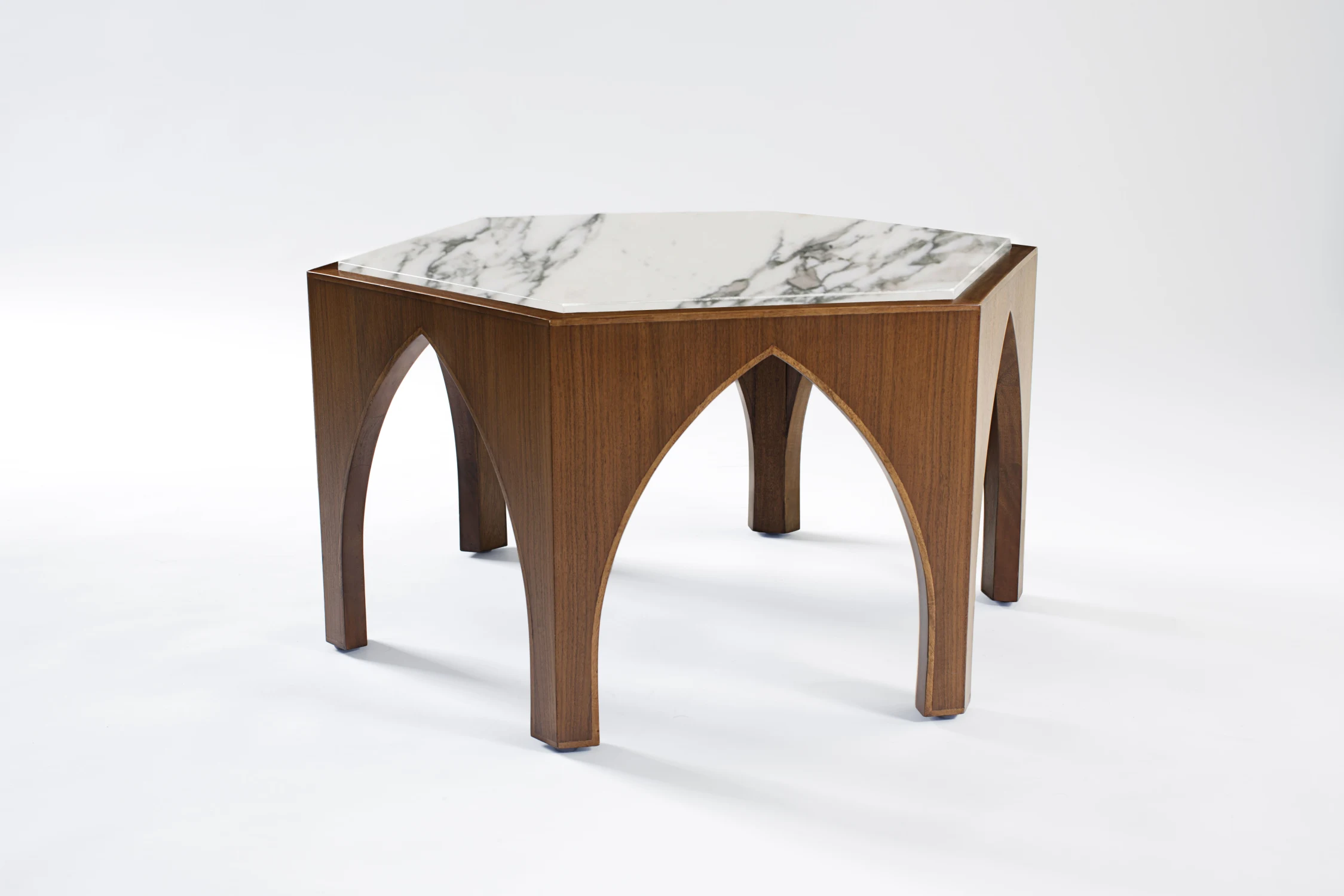 COFFEE, WOOD,MARBLE, HEXAGON, ARCH