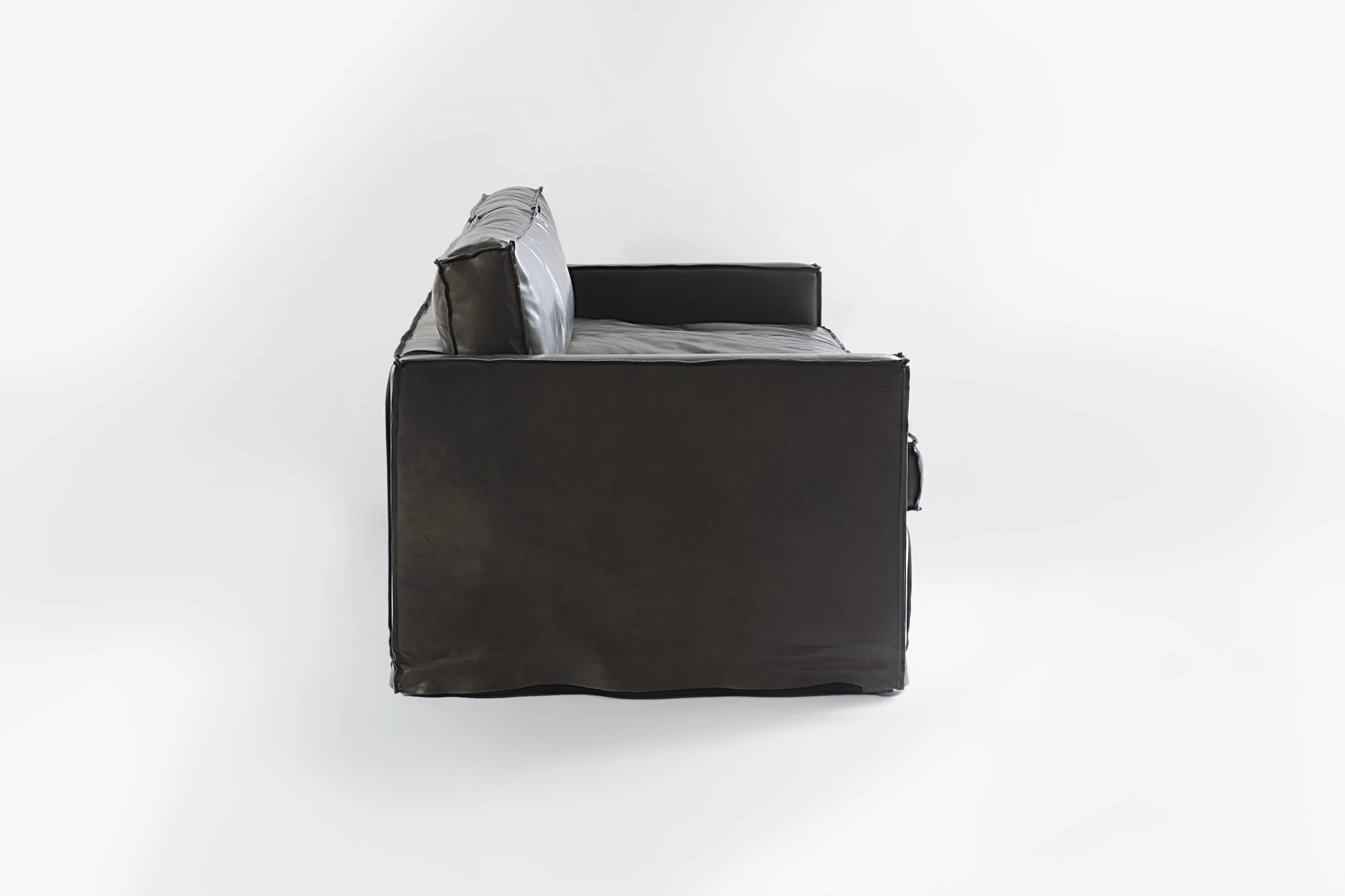 SOFA, DARK, LEATHER, SIDE