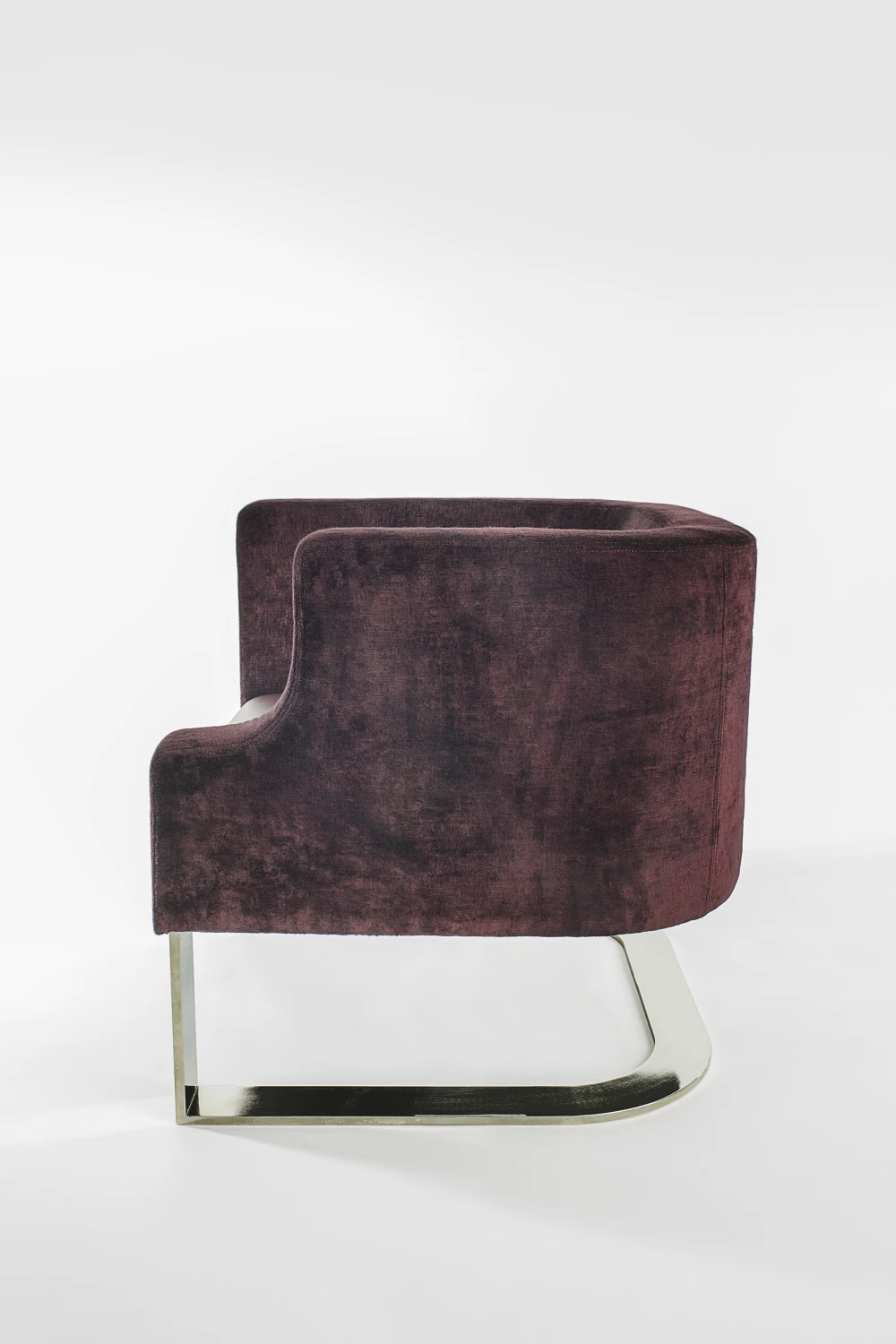 ARM CHAIR, SIDE, LEATHER, CHROME, PURPLE