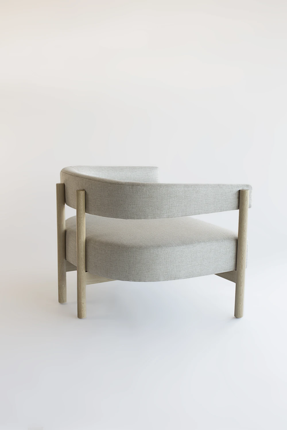 SIDE,WHITE, DOWEL, LOUNGE CHAIR, OAK