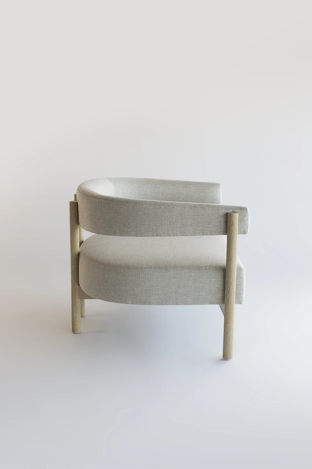 SIDE, WHITE, DOWEL, LOUNGE CHAIR, OAK