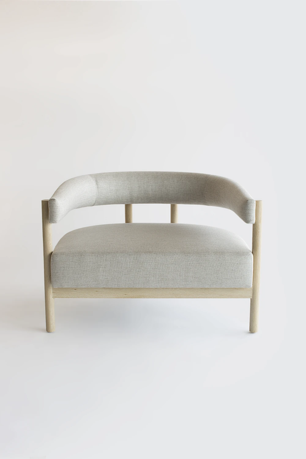 WHITE,  DOWEL, LOUNGE CHAIR, OAK