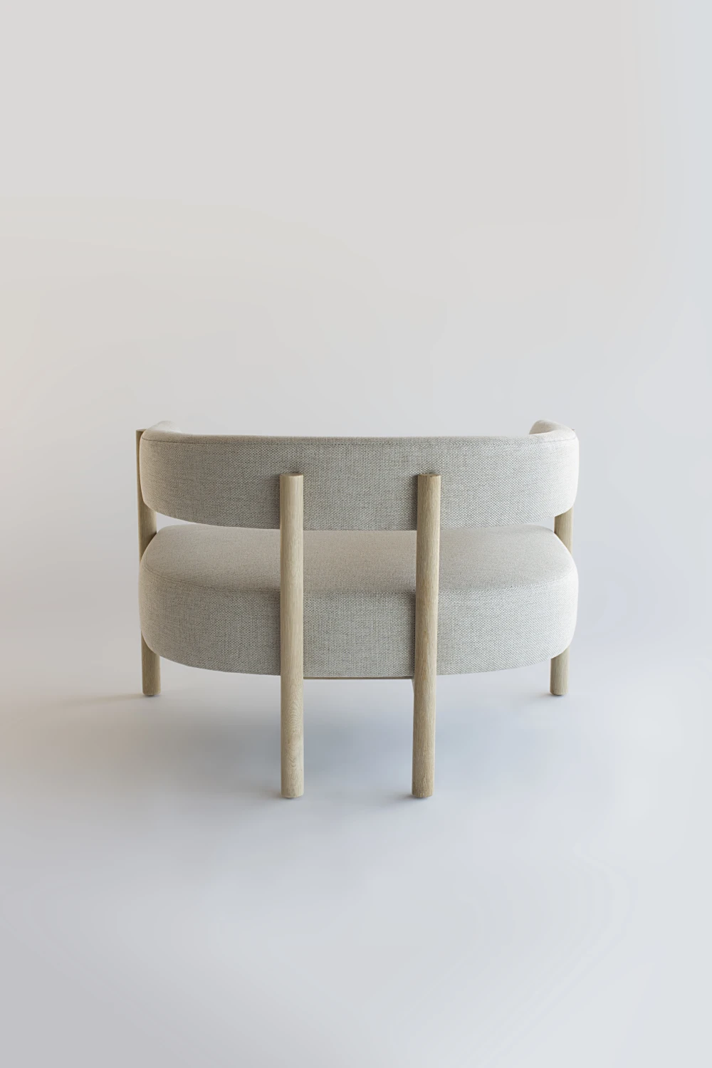 BACK, WHITE, DOWEL, LOUNGE CHAIR, OAK