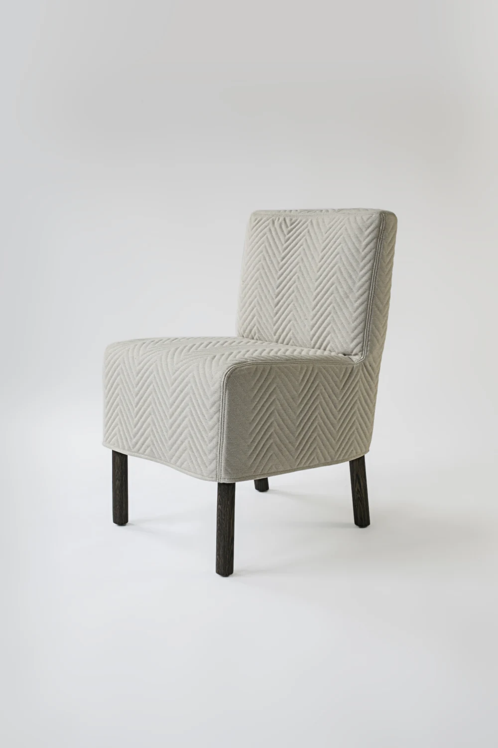 SIDE CHAIR, WHITE, QUILTED, CHEVRON