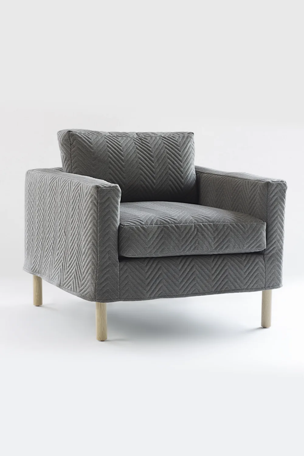 ARM CHAIR, QUILTED, CHEVRON