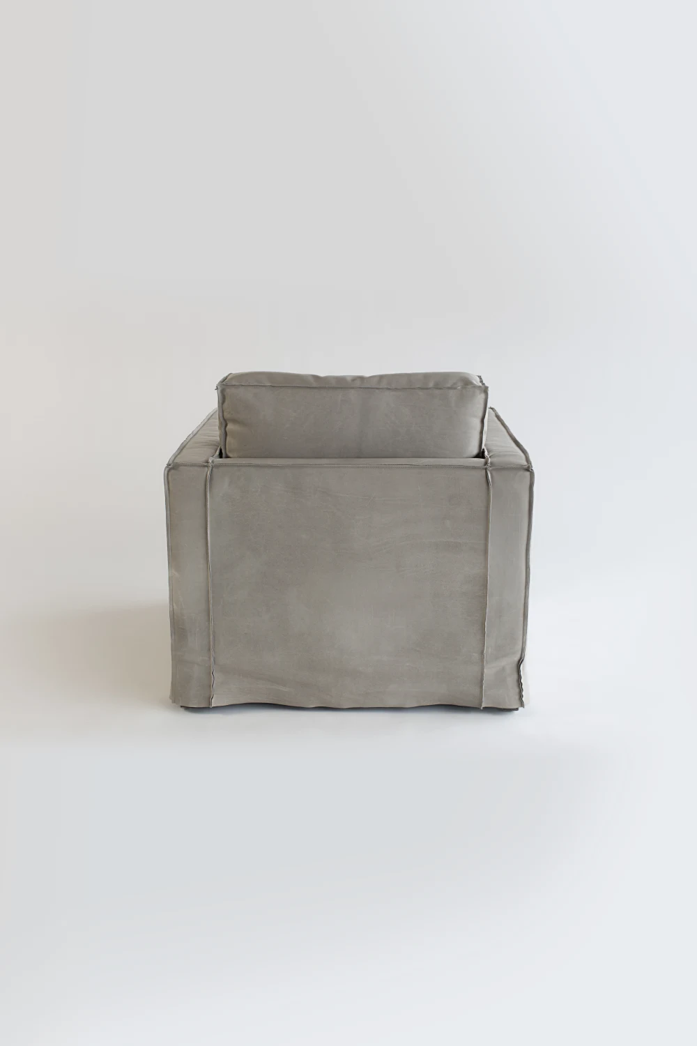 CHAIR, BACK, GRAY, LEATHER