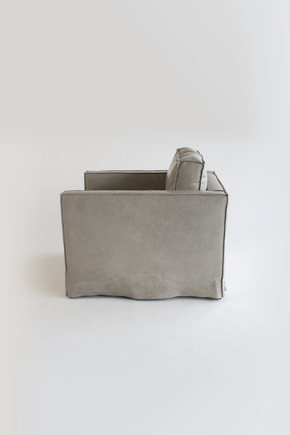 CHAIR, SIDE, GRAY, LEATHER
