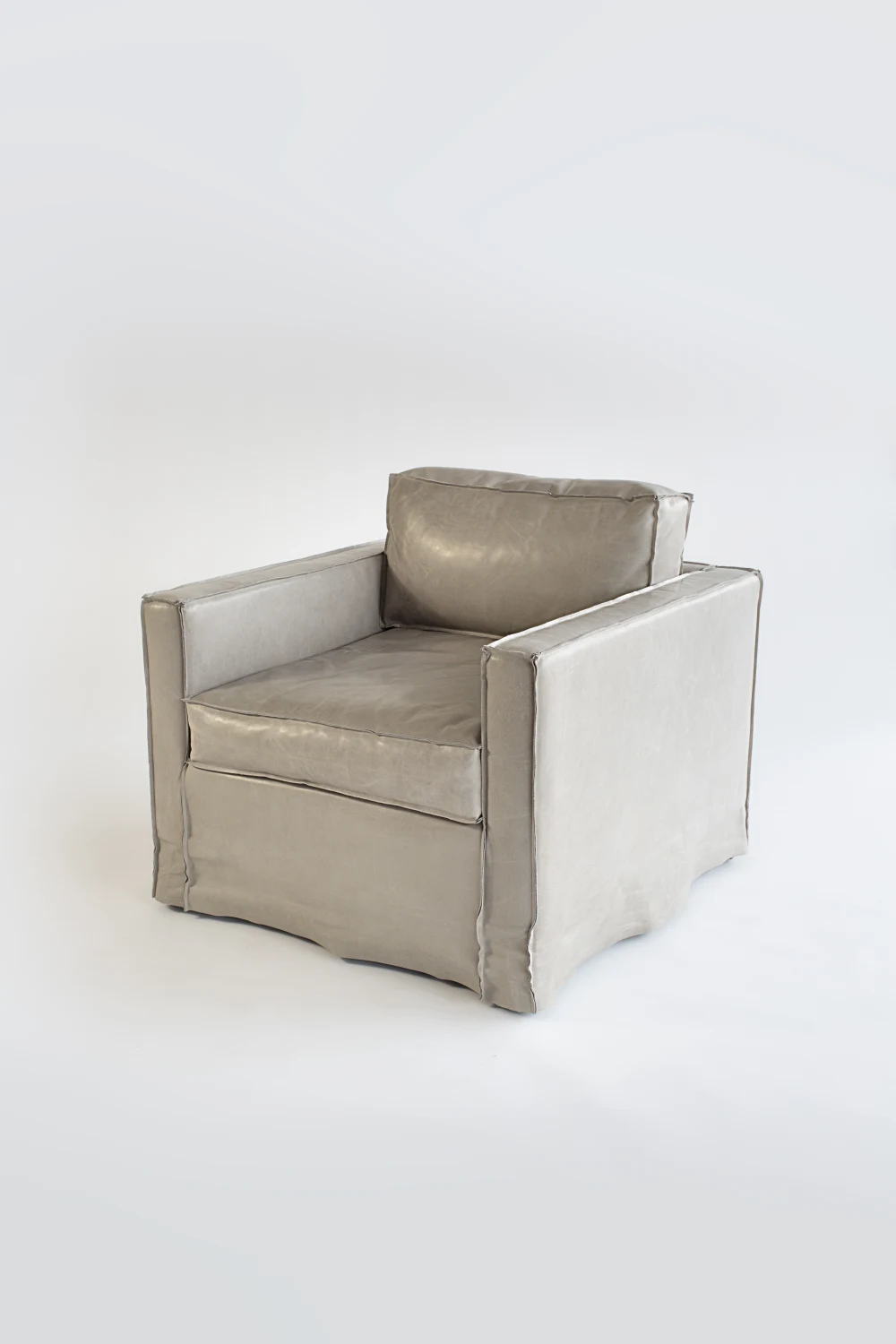 CHAIR, GRAY, LEATHER