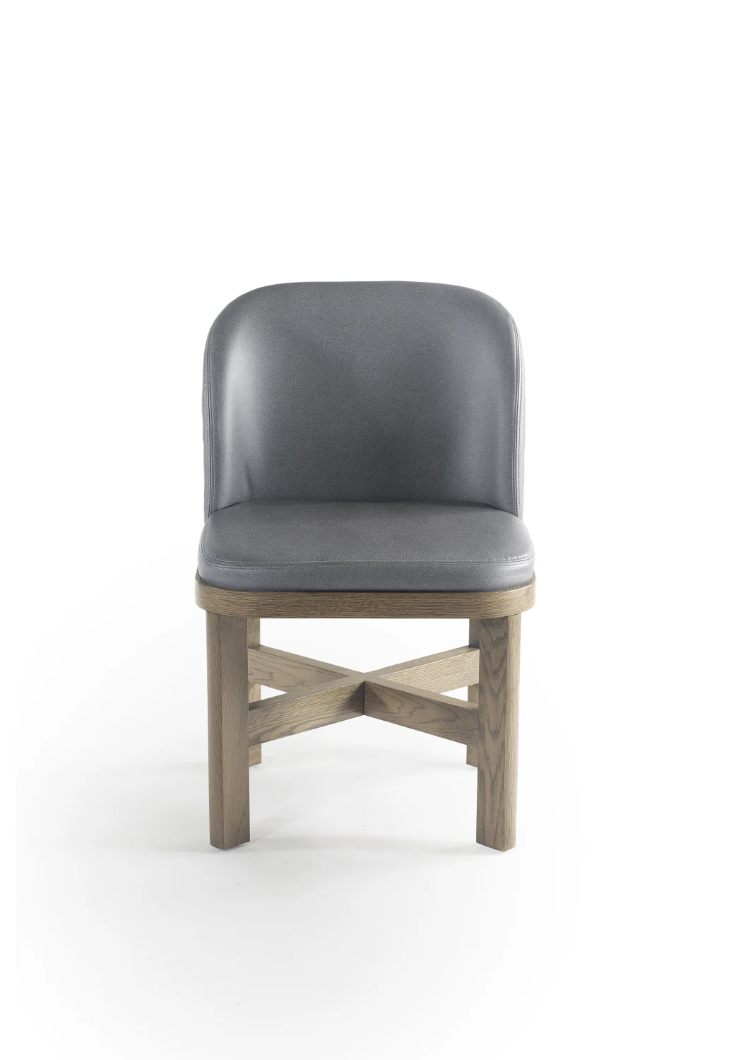 DINING CHAIR, FRONT, LEATHER, OAK