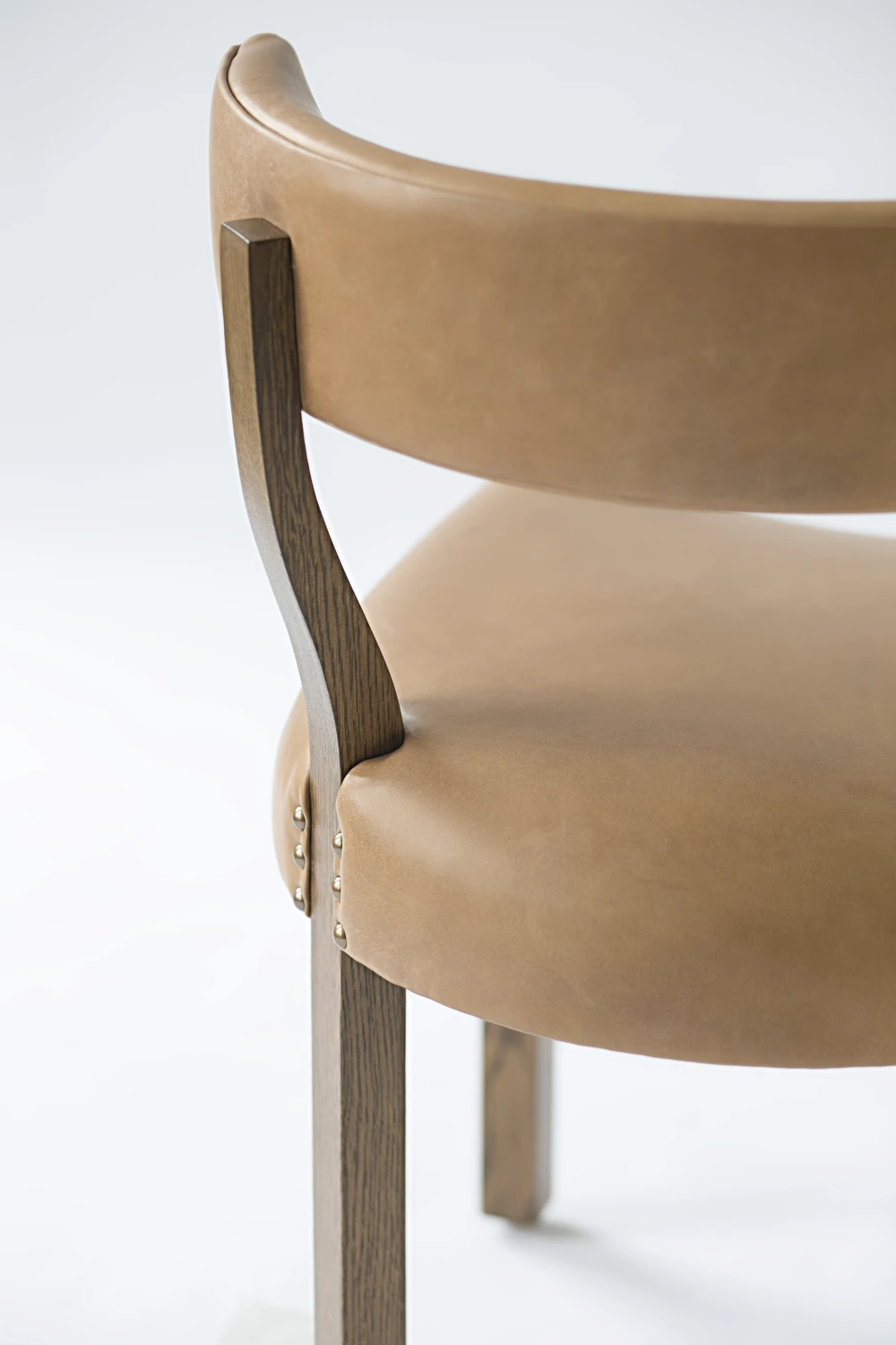 DINING CHAIR, BACK, DETAIL, LEATHER, EXPOSED HARDWARE