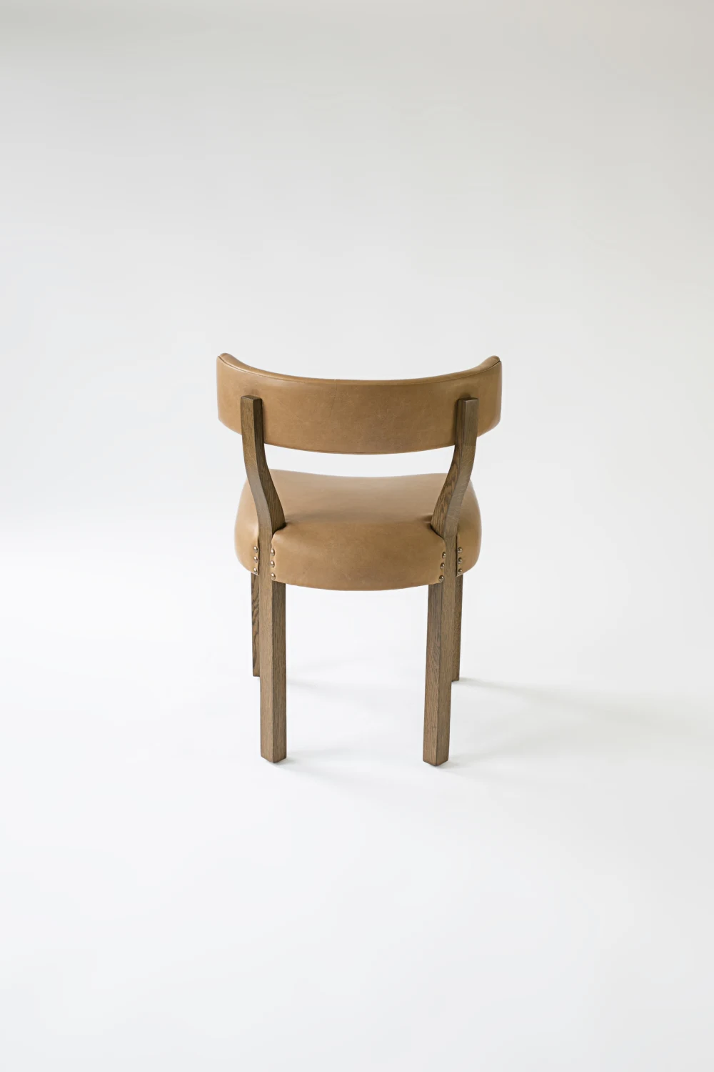 DINING CHAIR, BACK, LEATHER, EXPOSED HARDWARE