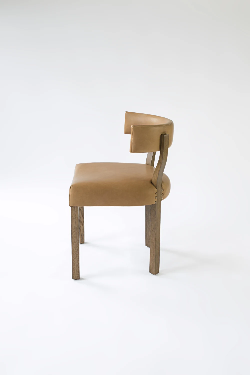 DINING CHAIR, SIDE, LEATHER, EXPOSED HARDWARE