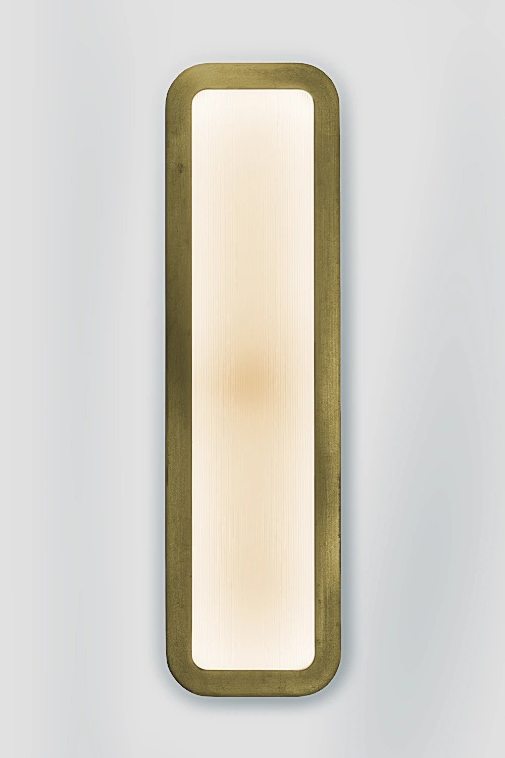 SCONCE, BRASS, RIBBED, GLOW