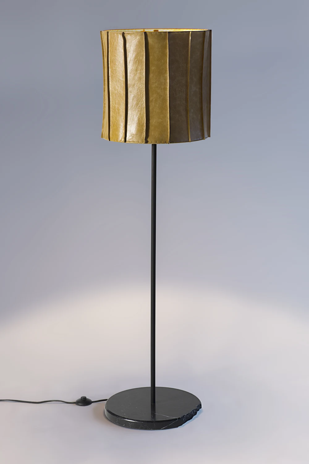 FLOOR LAMP, LEATHER, SEAMS, STITCHING