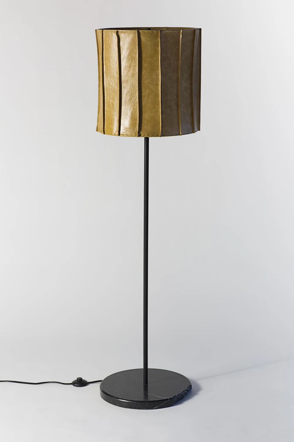 FLOOR LAMP, LEATHER, SEAMS, STITCHING