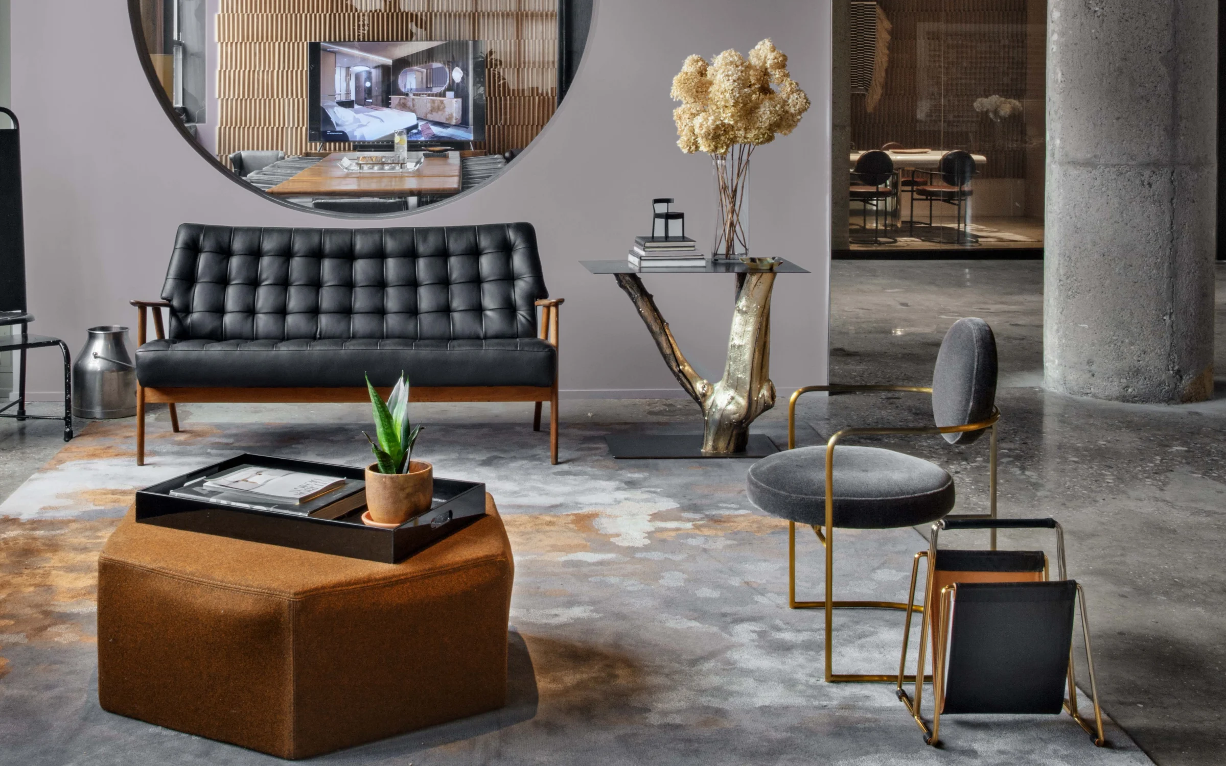SEATING, PLATED TRUNK AND FRANK AND MAGAZINE RACK CROPPED