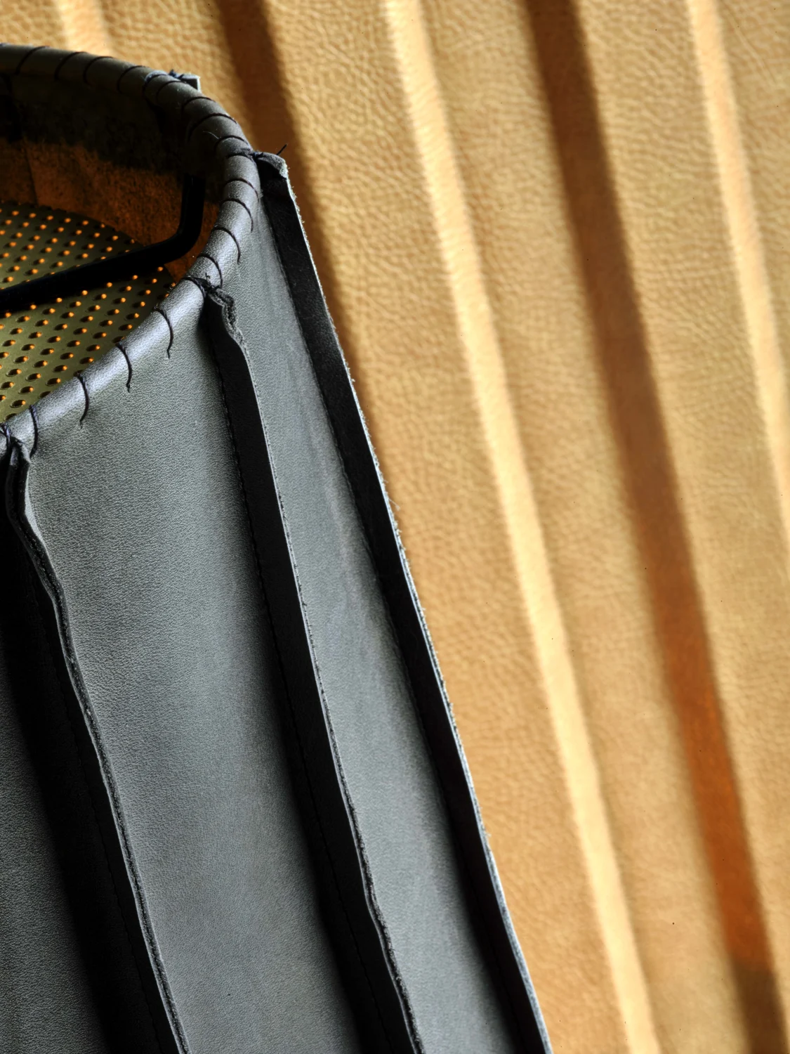 SHADE, LEATHER, CORROGATED, SEAMS, STITCHING