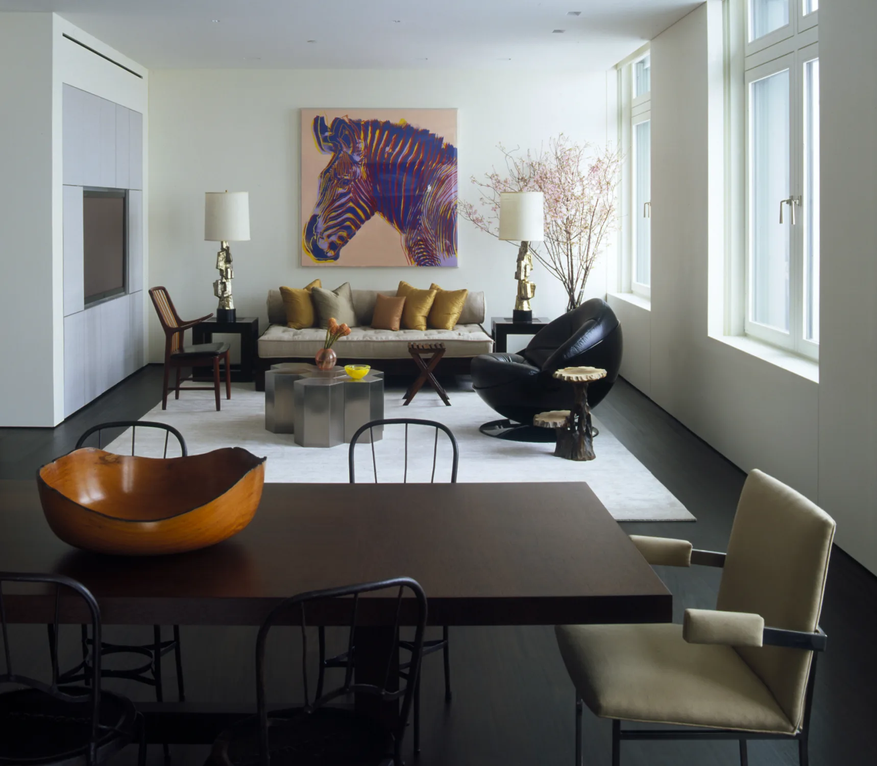 laight apartment loft LOFT, dining table, seating area, art