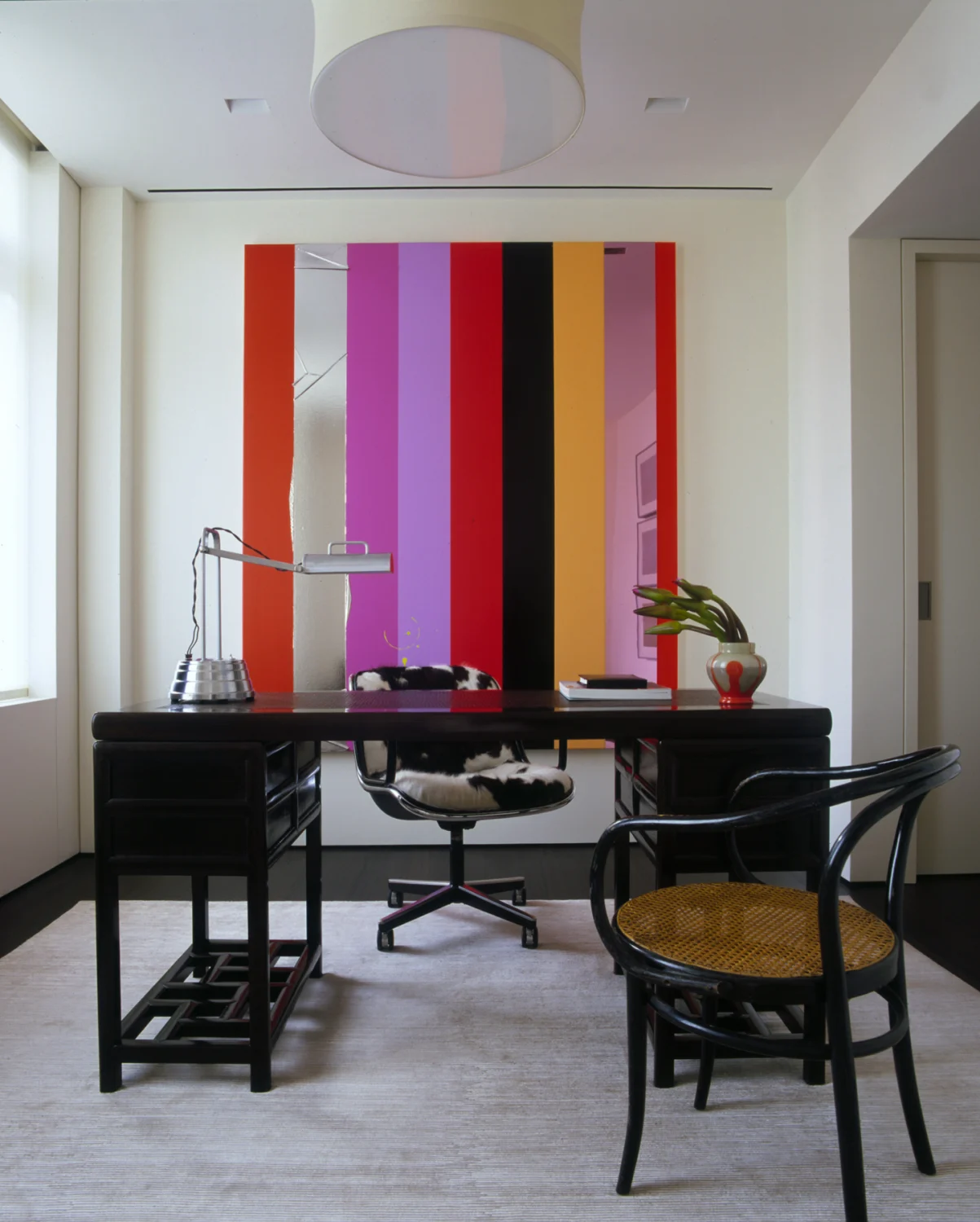 laight apartment study STUDY, desk, art, cowhide chair