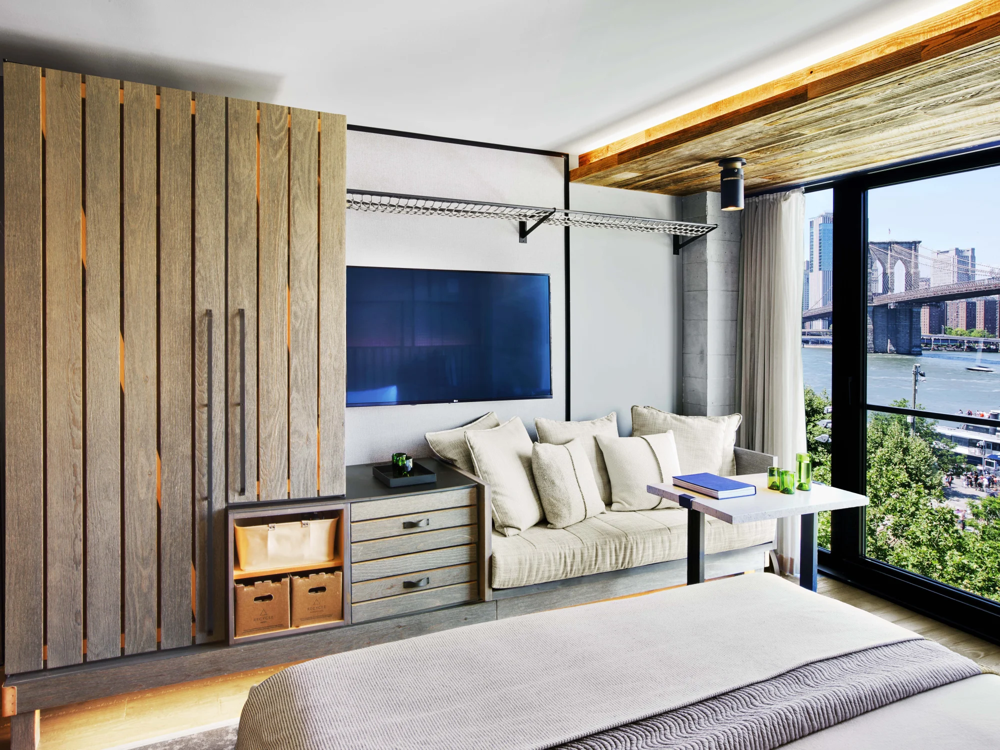 Wardrobe , Couch,  Window,  Bridge,  Ceiling , Panels,  Natura,l  Urban,  Light,  View