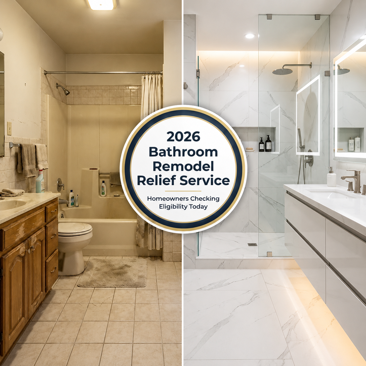 Before and after bathroom remodel comparison