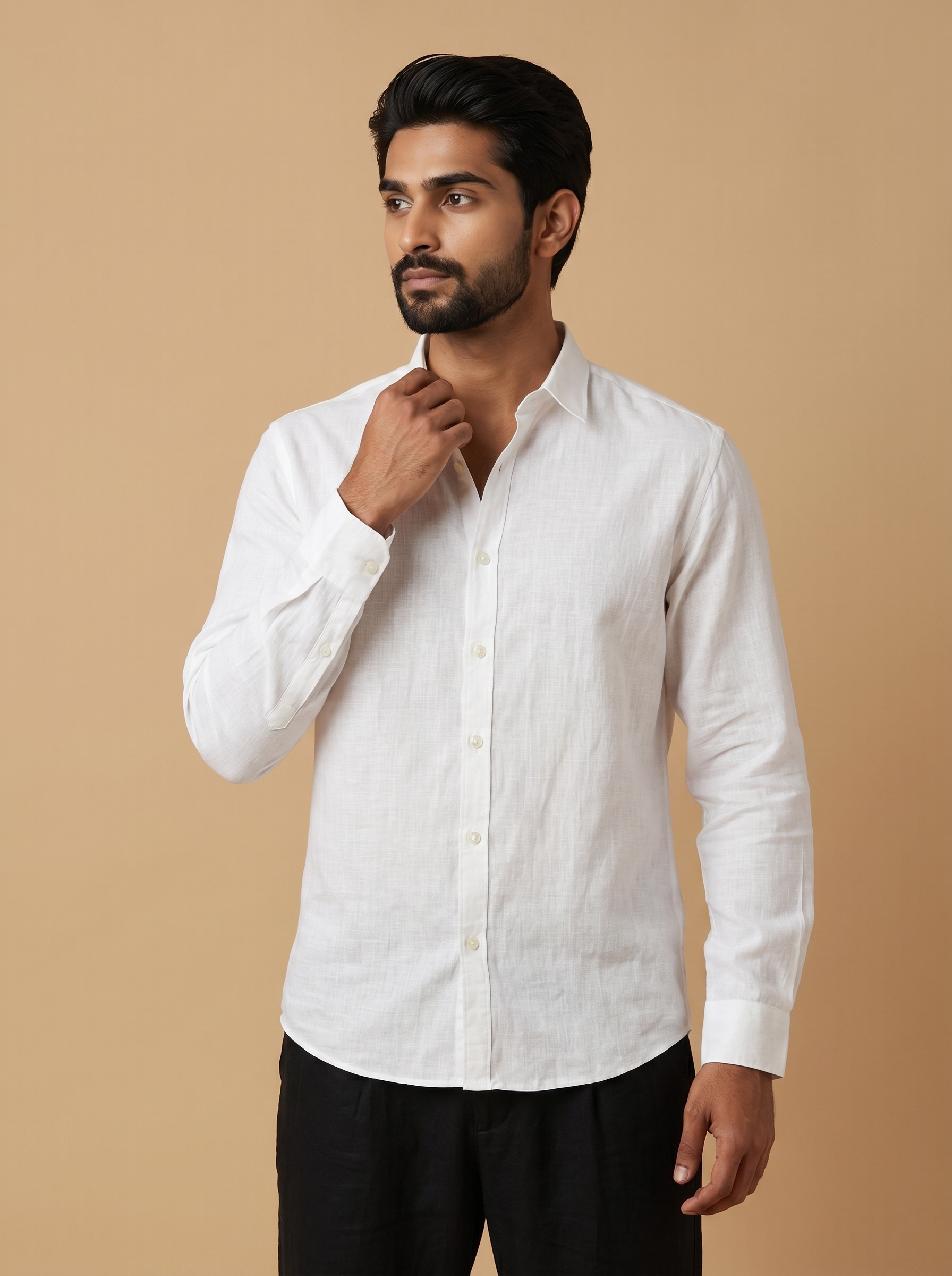 The Classic White Cotton Linen Shirt view 5