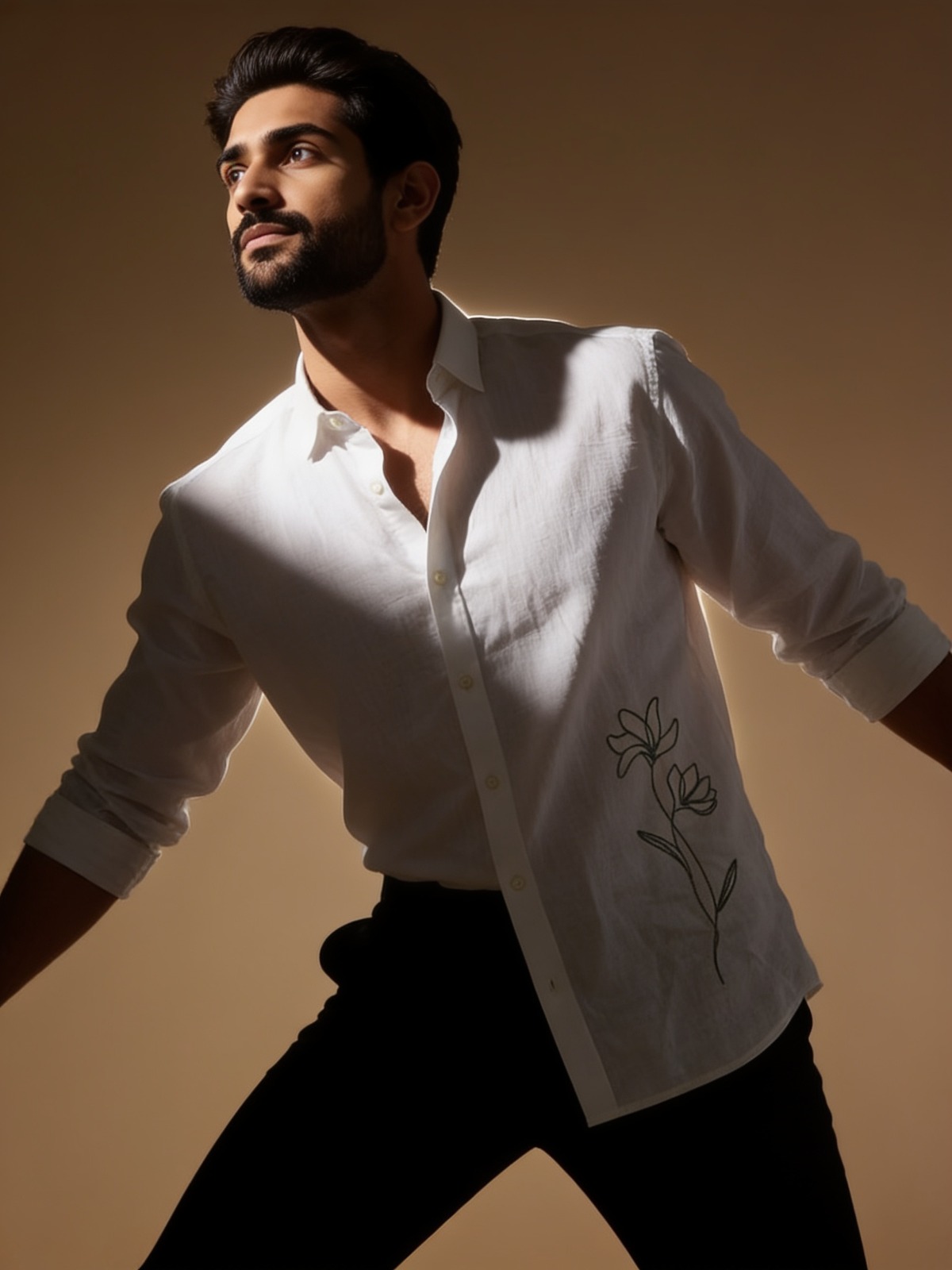 The Fine-Stitched Petal Linen Shirt alternate view