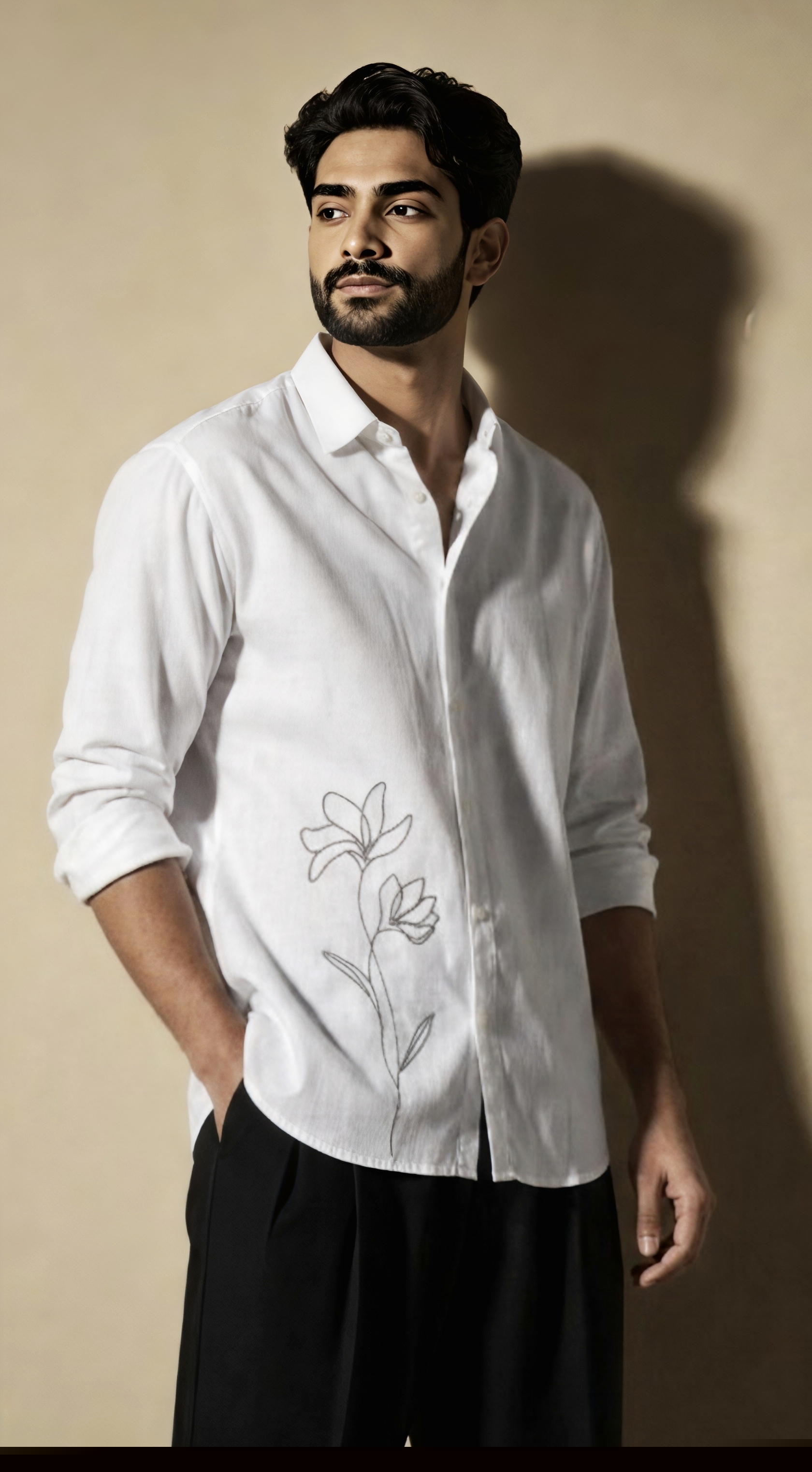 The Fine-Stitched Petal Linen Shirt view 5