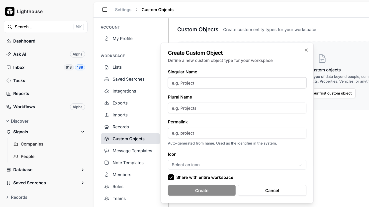 Custom Objects